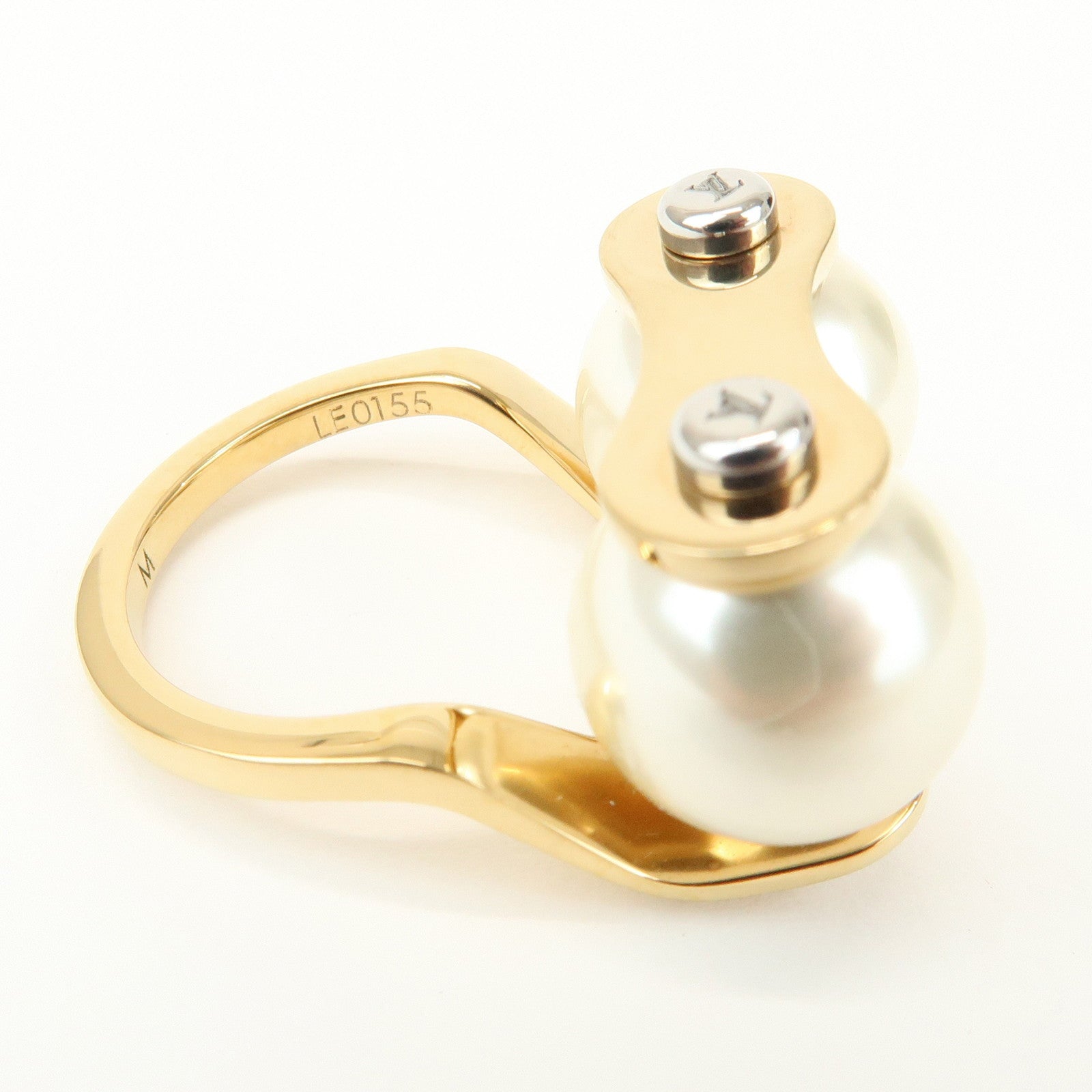 Louis Vuitton Ring LV Speedy Imitation Pearl M Gold M68069