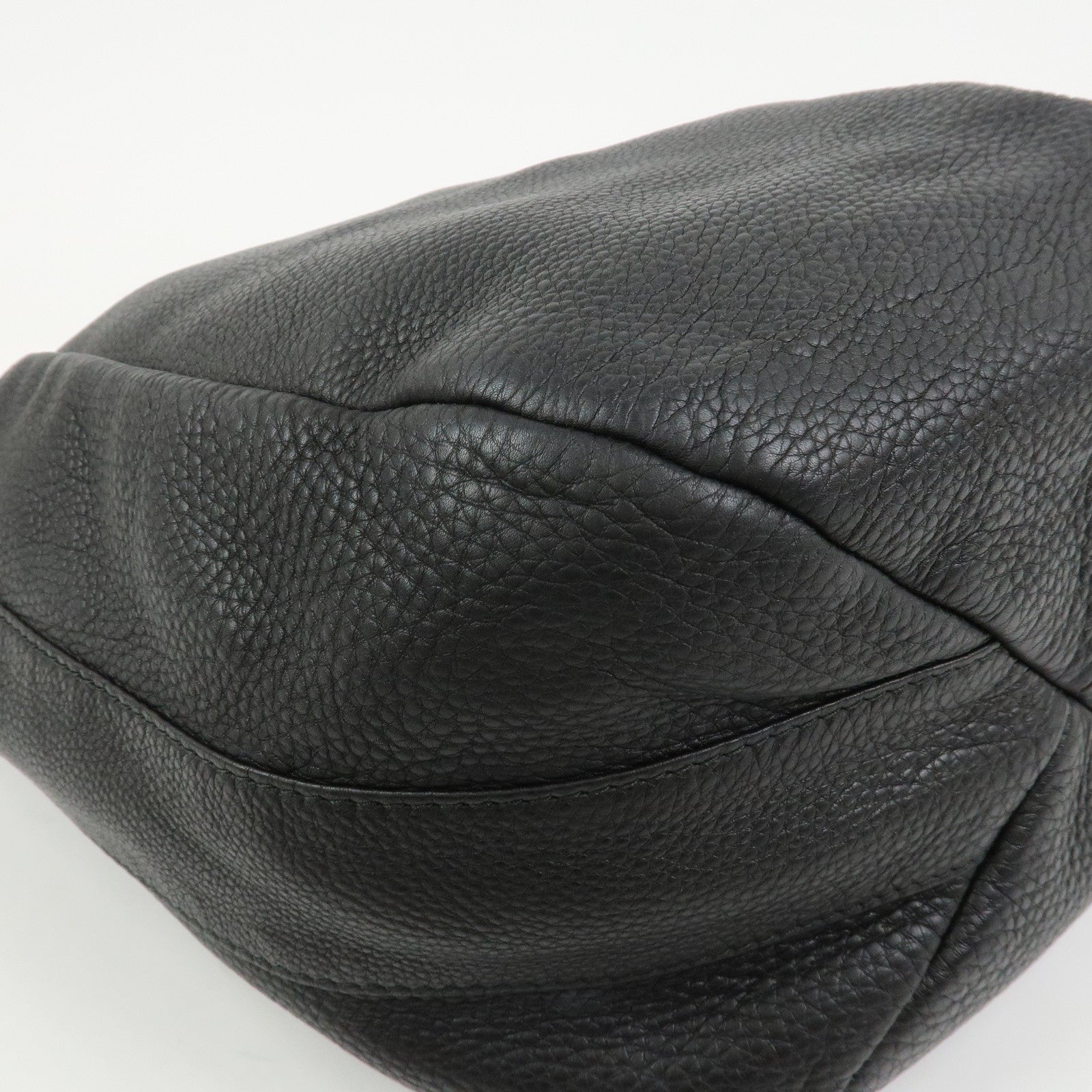 GUCCI Greenwich Logo Leather Shoulder Bag Hand Bag Black 257050