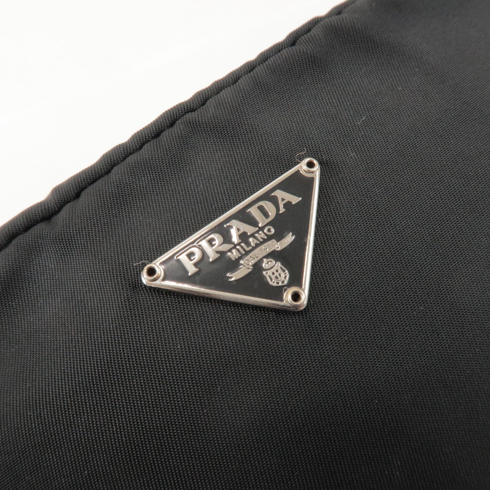 PRADA Triangle Logo Nylon Set of 2 Pouch Black Purple
