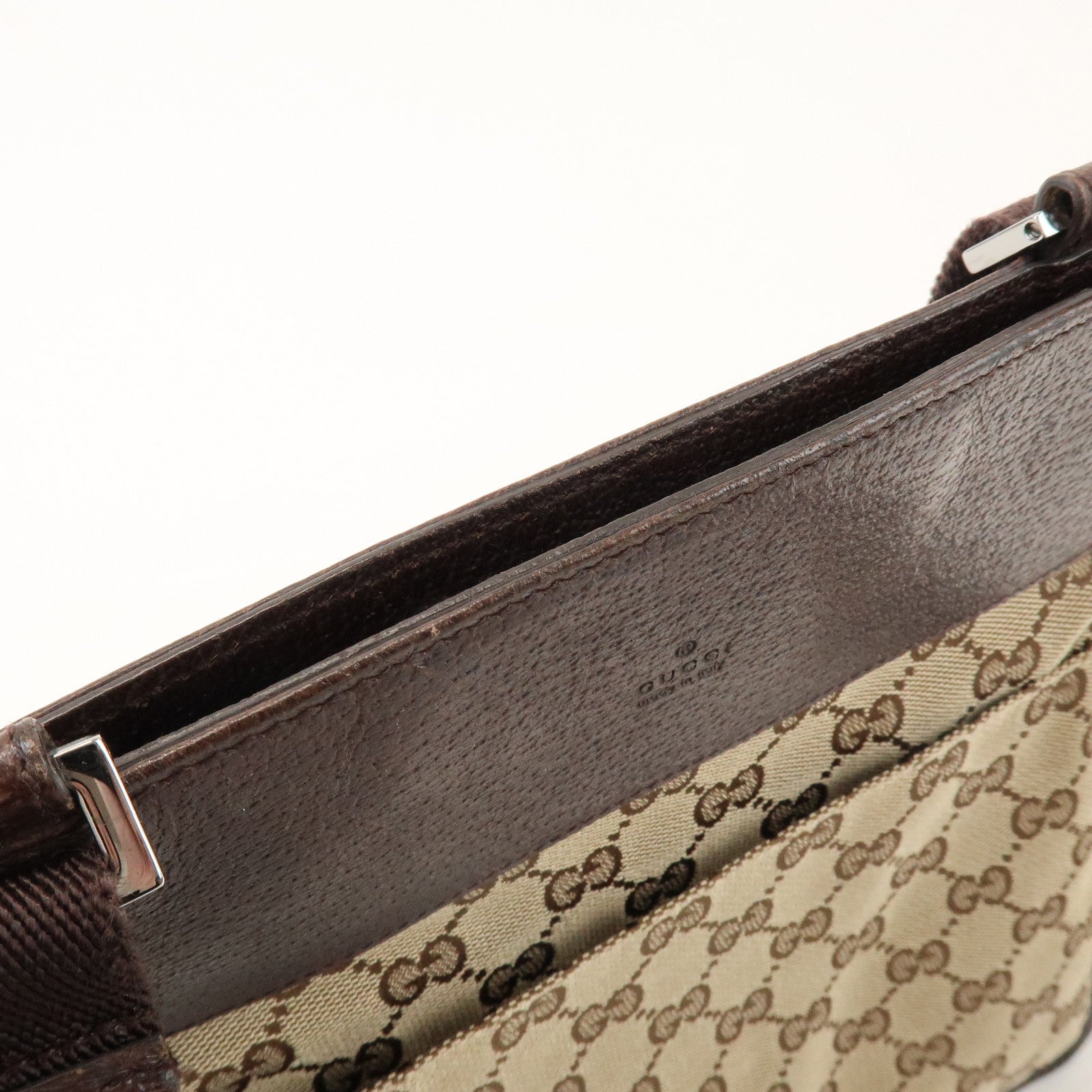 GUCCI GG Canvas Leather Shoulder Crossbody Bag Beige Brown 27639