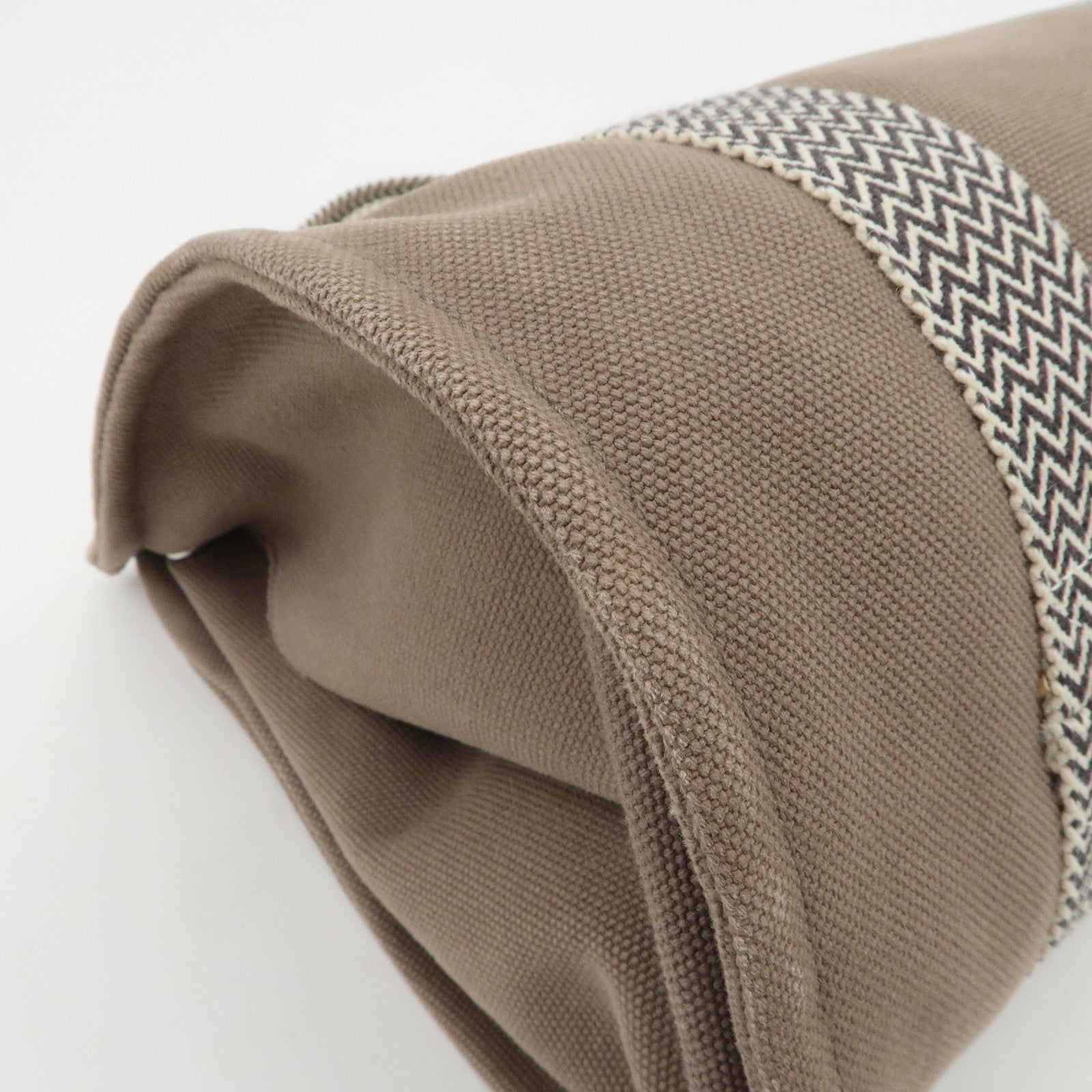 HERMES Cannes PM Canvas Tote Bag Hand Bag Beige