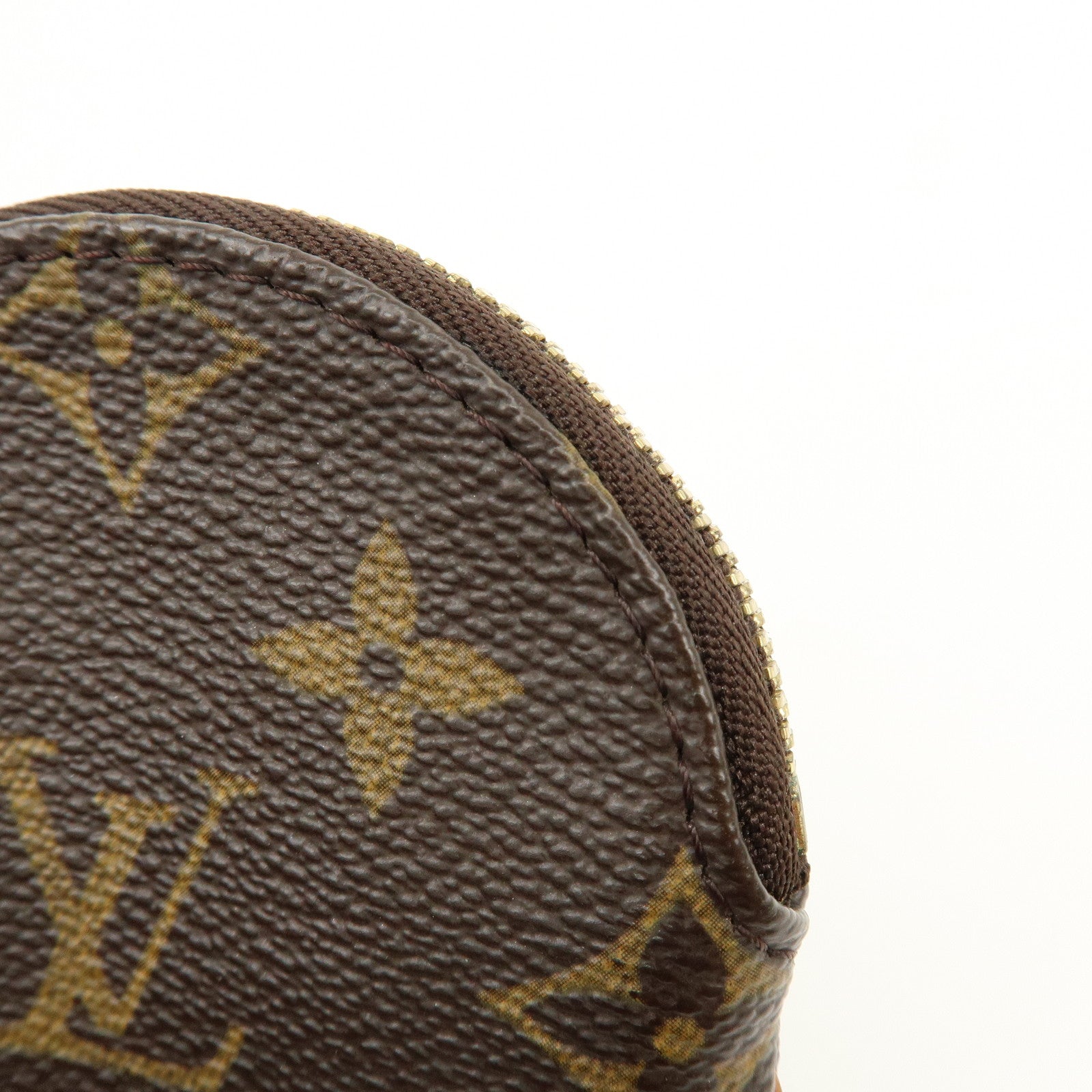 Louis Vuitton Monogram Porte Monnaie Rond Coin Case Brown M61926