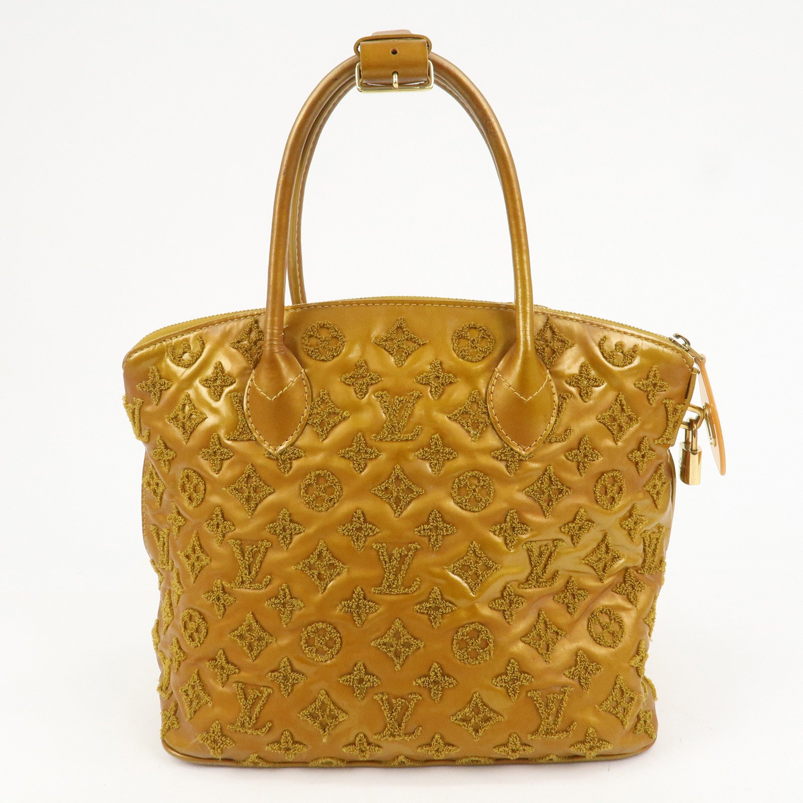 Louis Vuitton Monogram Lockit Bouclette Hand Bag Gold M40601