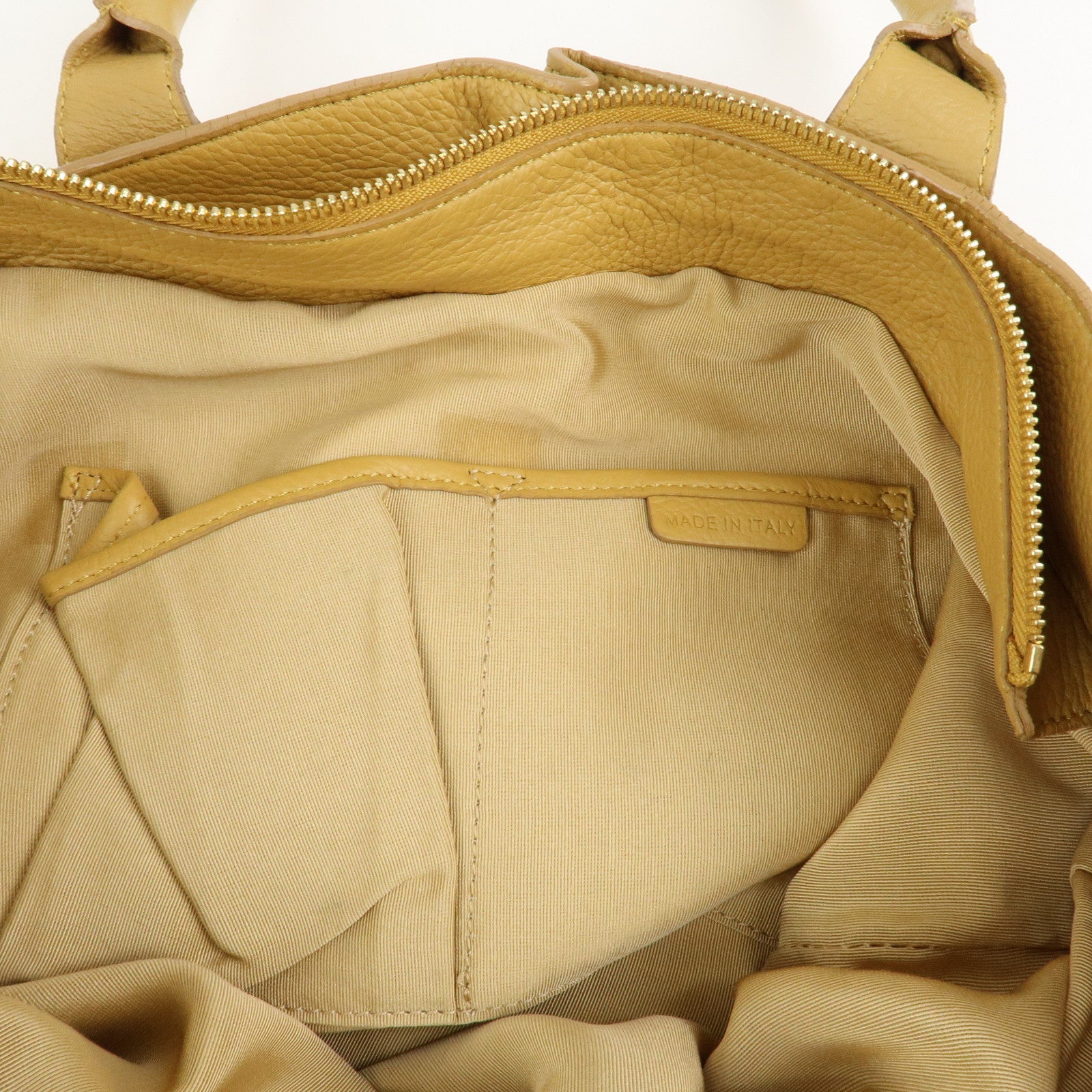 BURBERRY Logo Leather 2Way Bag Shoulder Hand Bag Mustard