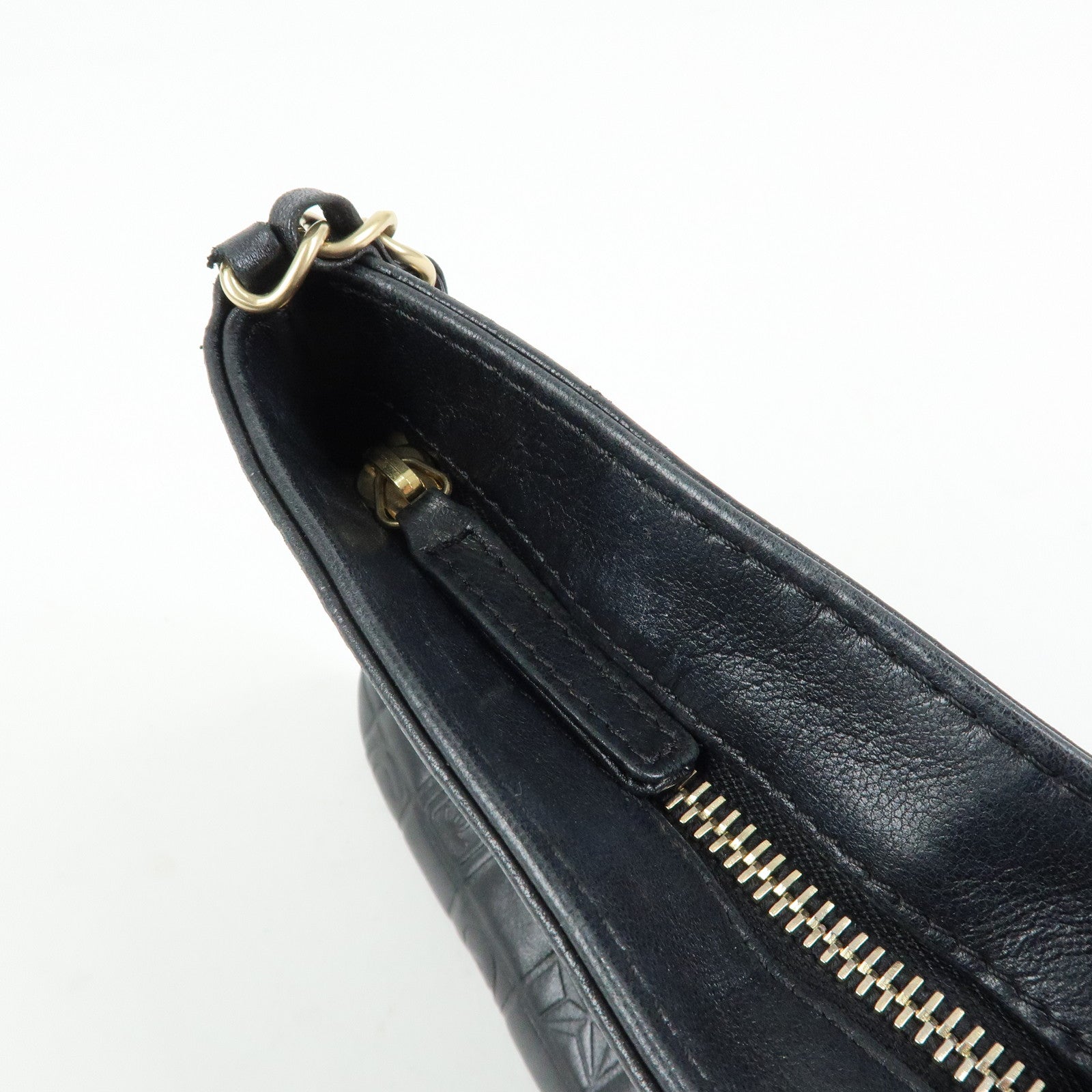 CHANEL Icon Line COCO Mark Lamb Skin Chain Shoulder Bag Black