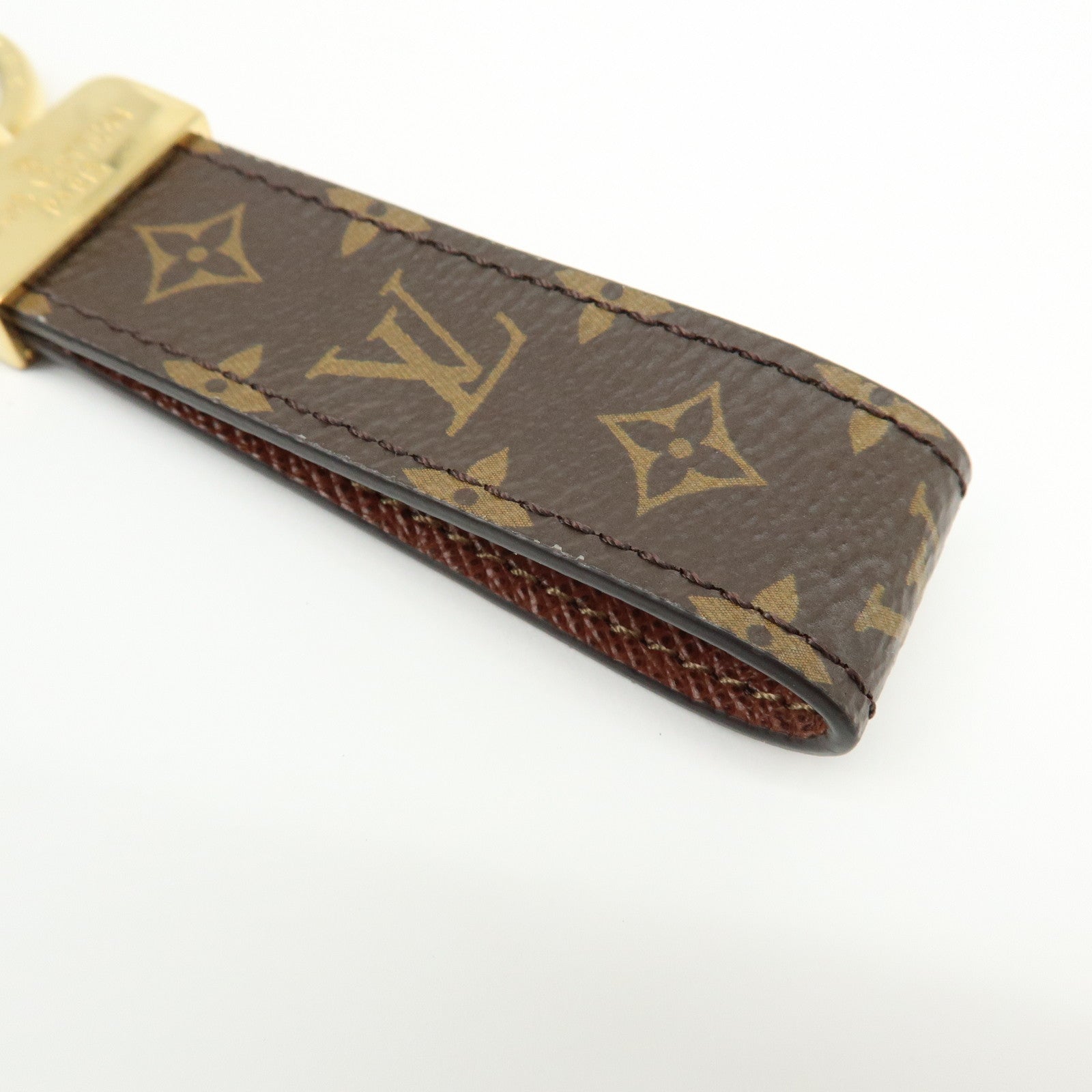 Louis Vuitton Monogram Dragonne Key Chain Key Holder Brown M65221