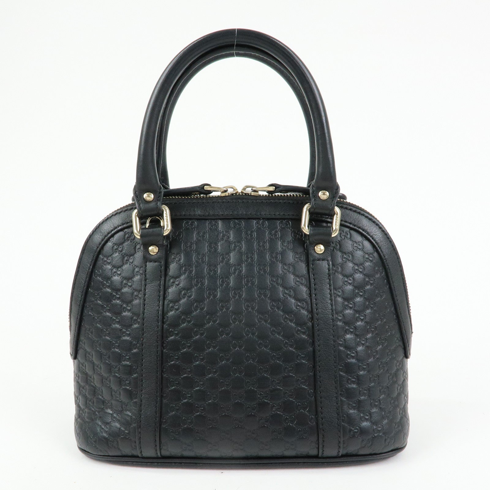 GUCCI Microguccissima Leather 2Way Bag Hand Bag Black 449654