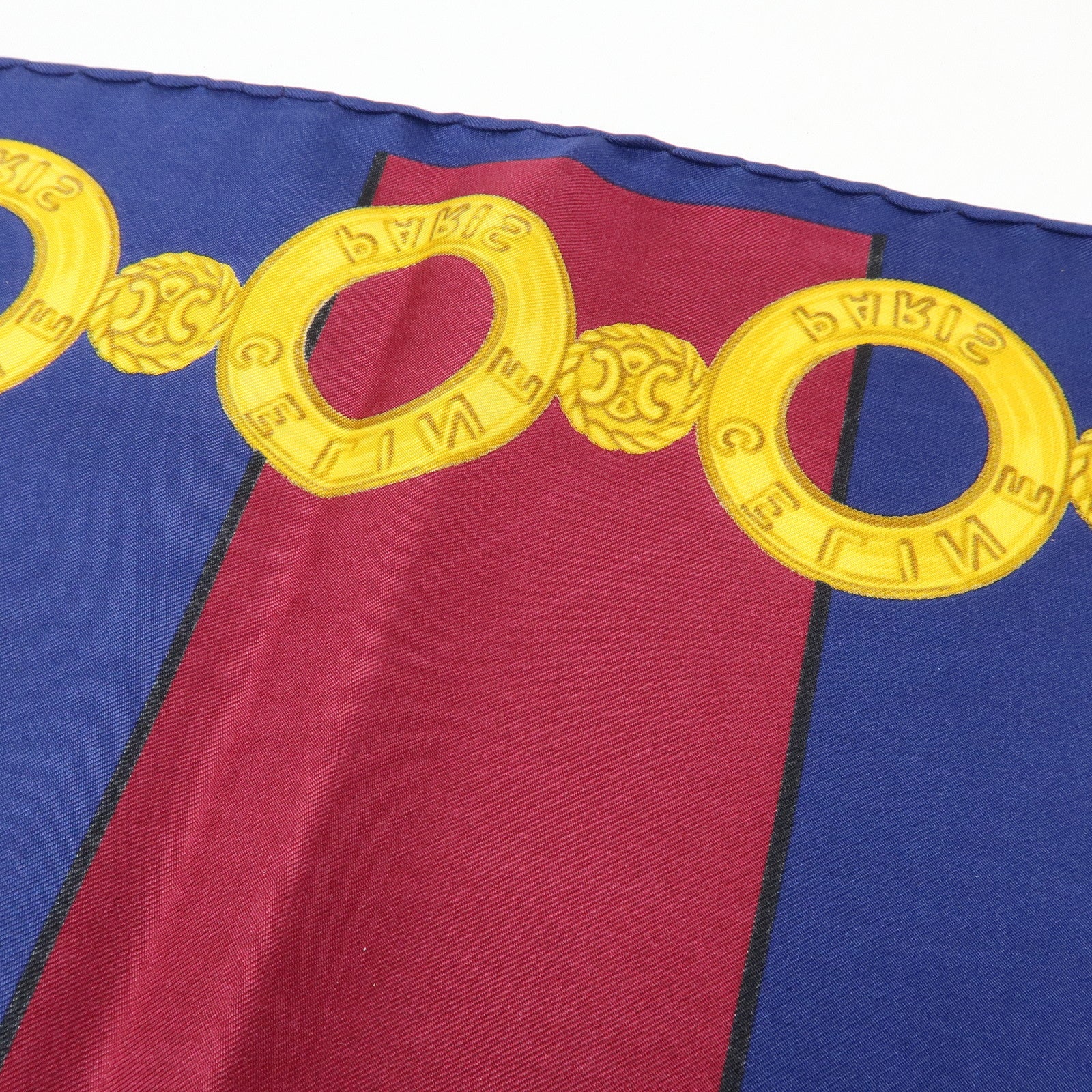 CELINE Silk 100% Scarf  Le Cirque Lion Elephant Motif Navy Blue