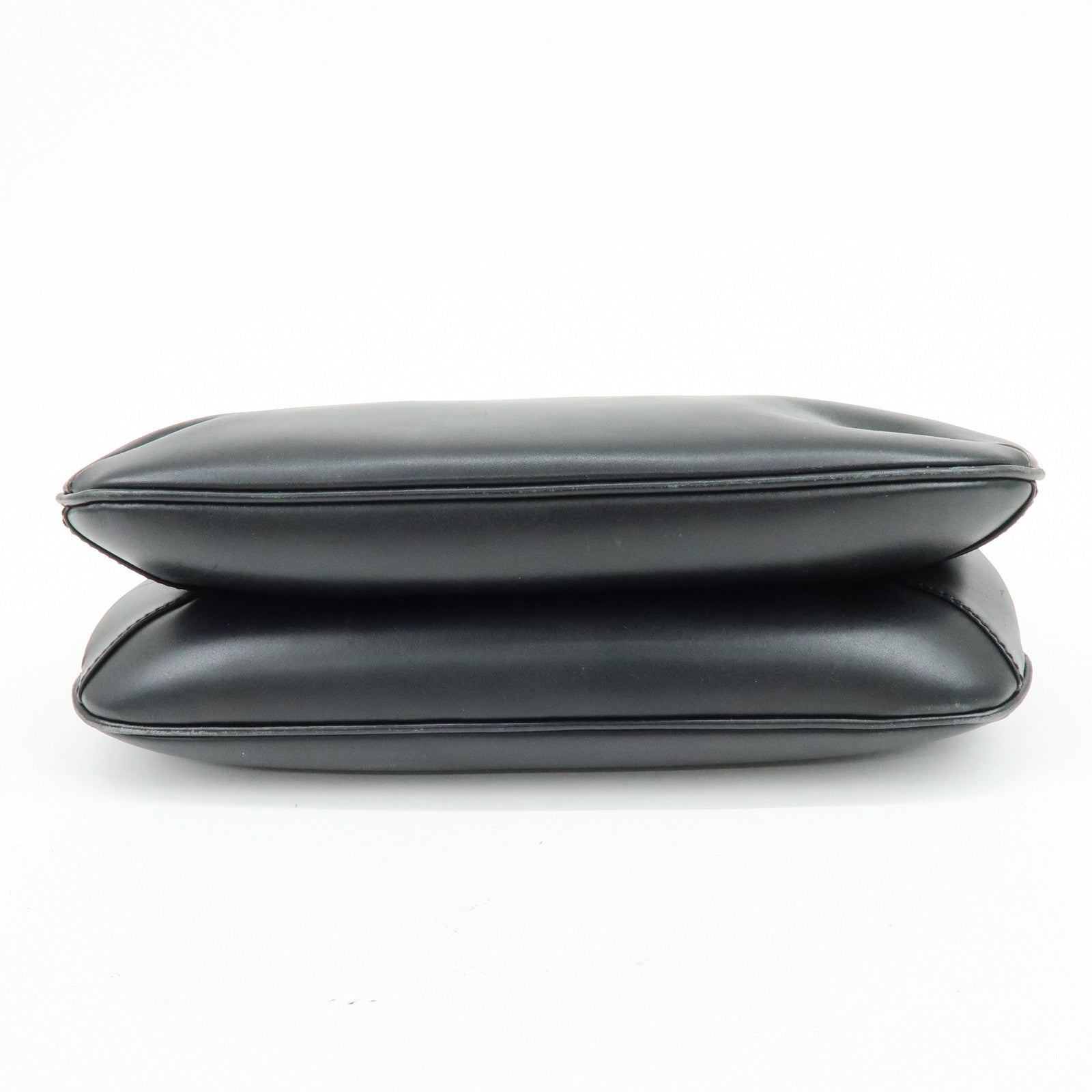 GUCCI Logo Leather Turn-lock Hand Bag Black 102119