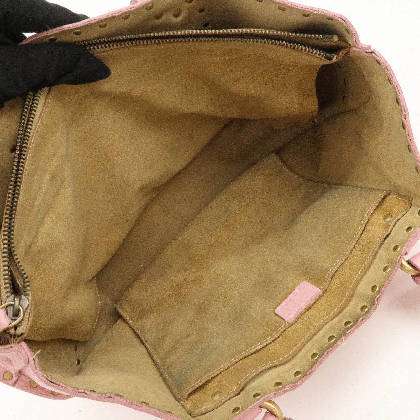 CELINE Leather Boogie Bag Hand Bag Tote Bag Pink