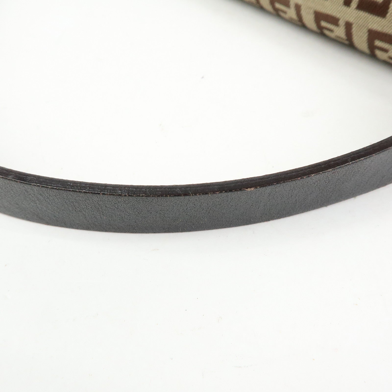 FENDI Zucchino Mamma Baguette Nylon Leather Shoulder Bag 8BR001