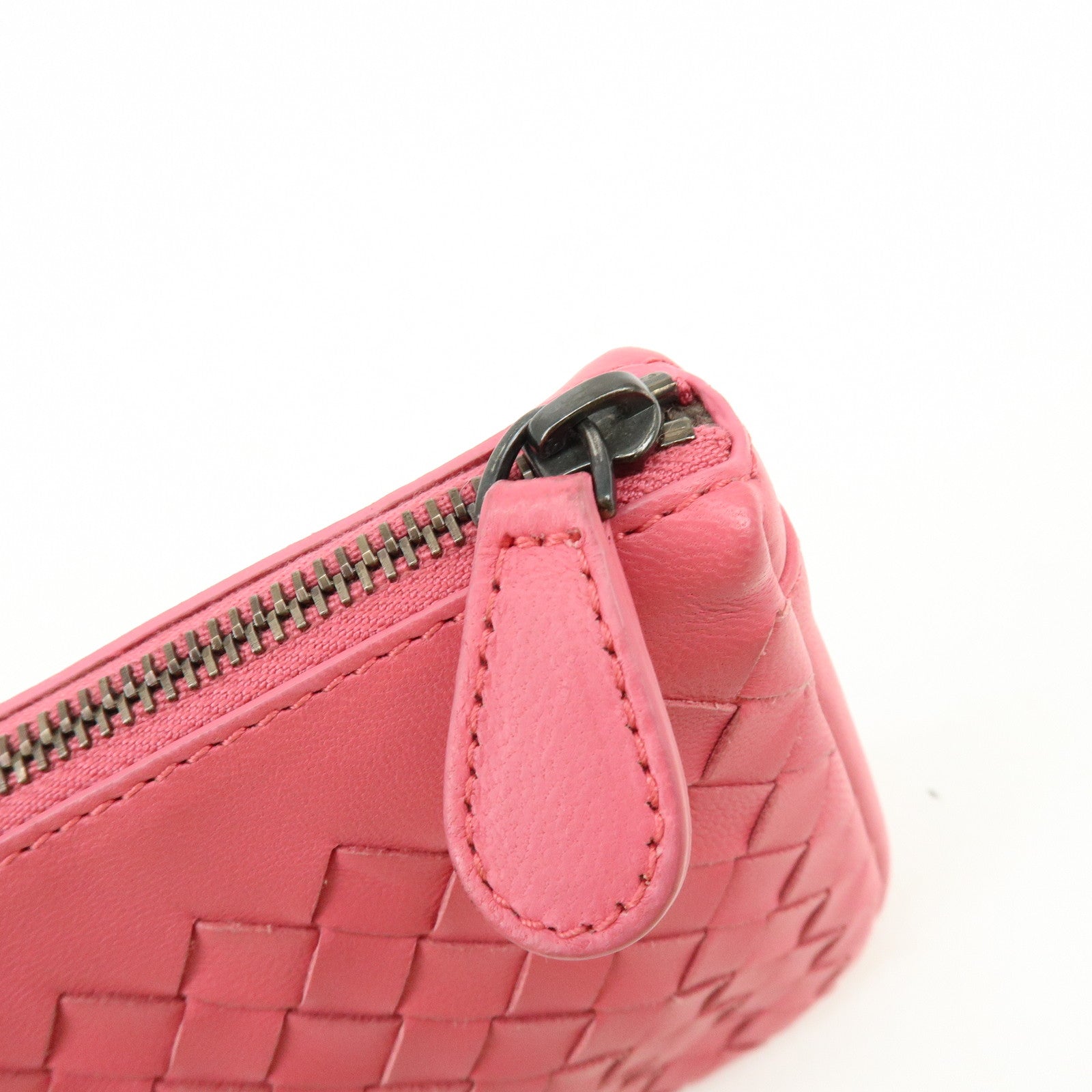 BOTTEGA VENETA Intrecciato Leather Pouch Cosmetic Pouch Pink 233810
