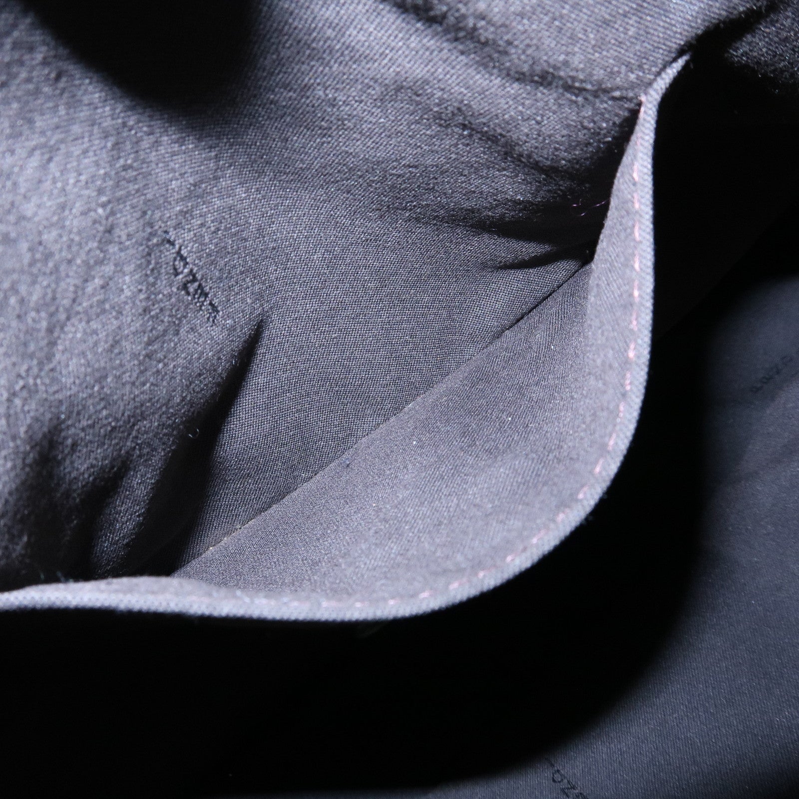 FENDI Zucchino Canvas Leather Tote Bag Hand Bag Black