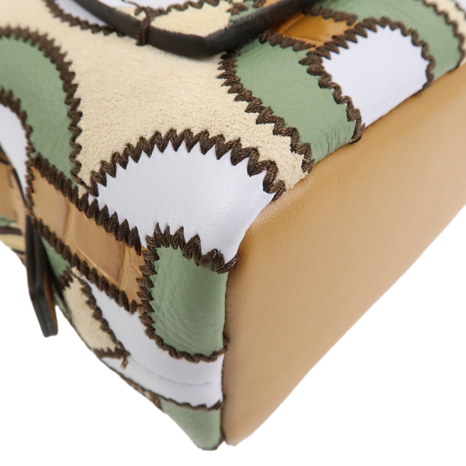 Chloe DARIA Suede Leather 2Way Bag Shoulder Bag Ivory Brown Green