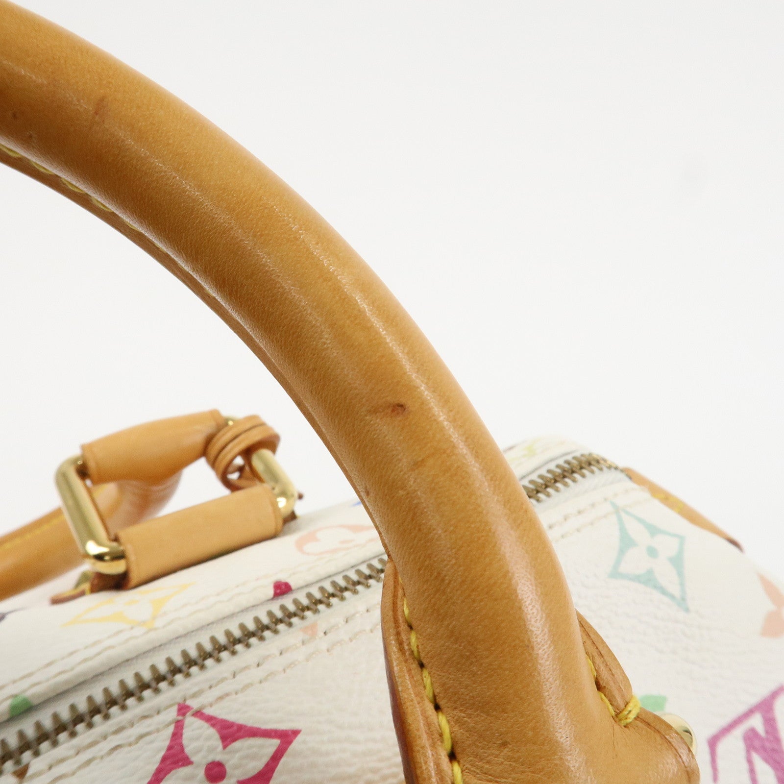 Louis Vuitton Monogram Multicolor Speedy 30 Hand Bag Blanc M92643 Used