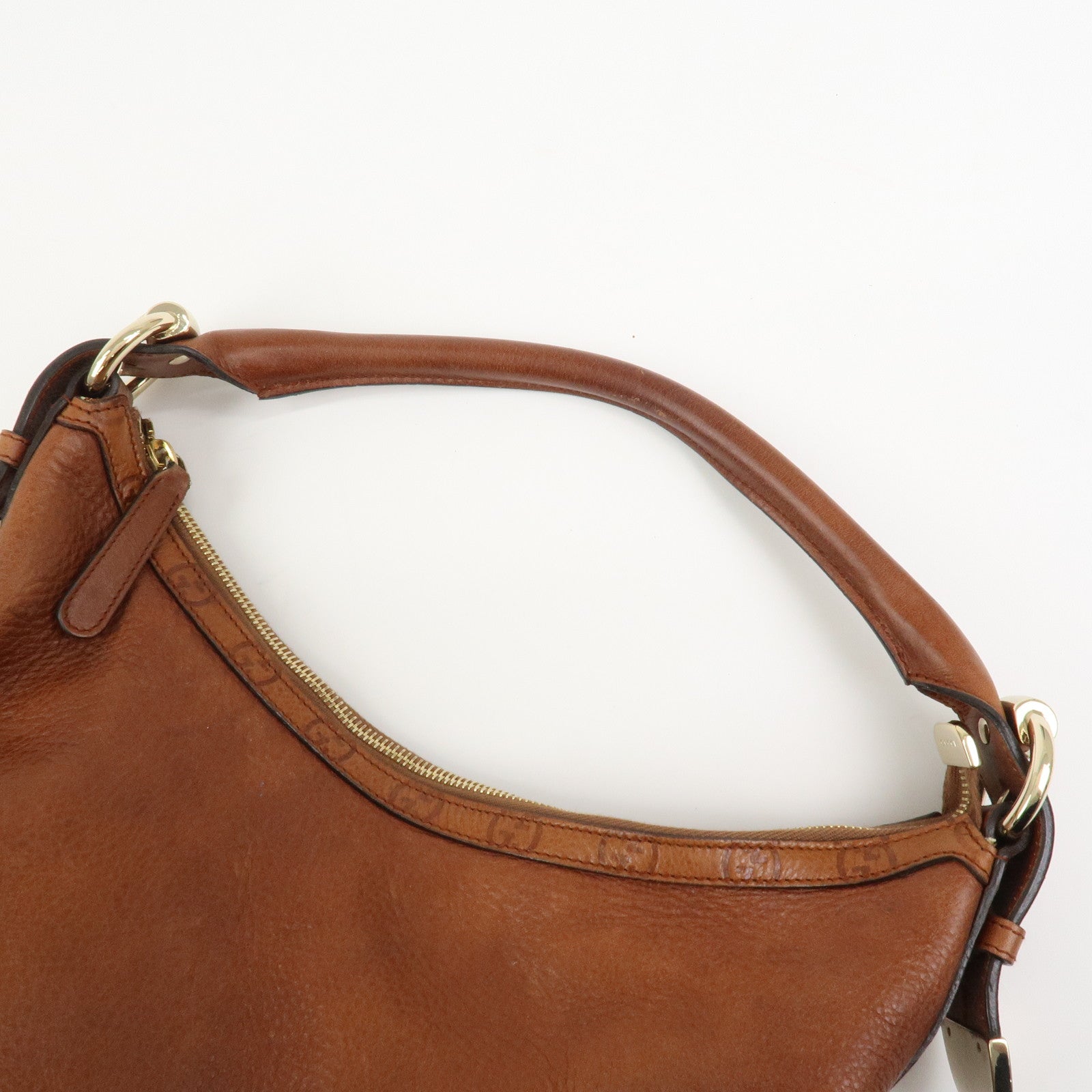 GUCCI Guccissima Leather Shoulder Bag Hand Bag Brown 181515