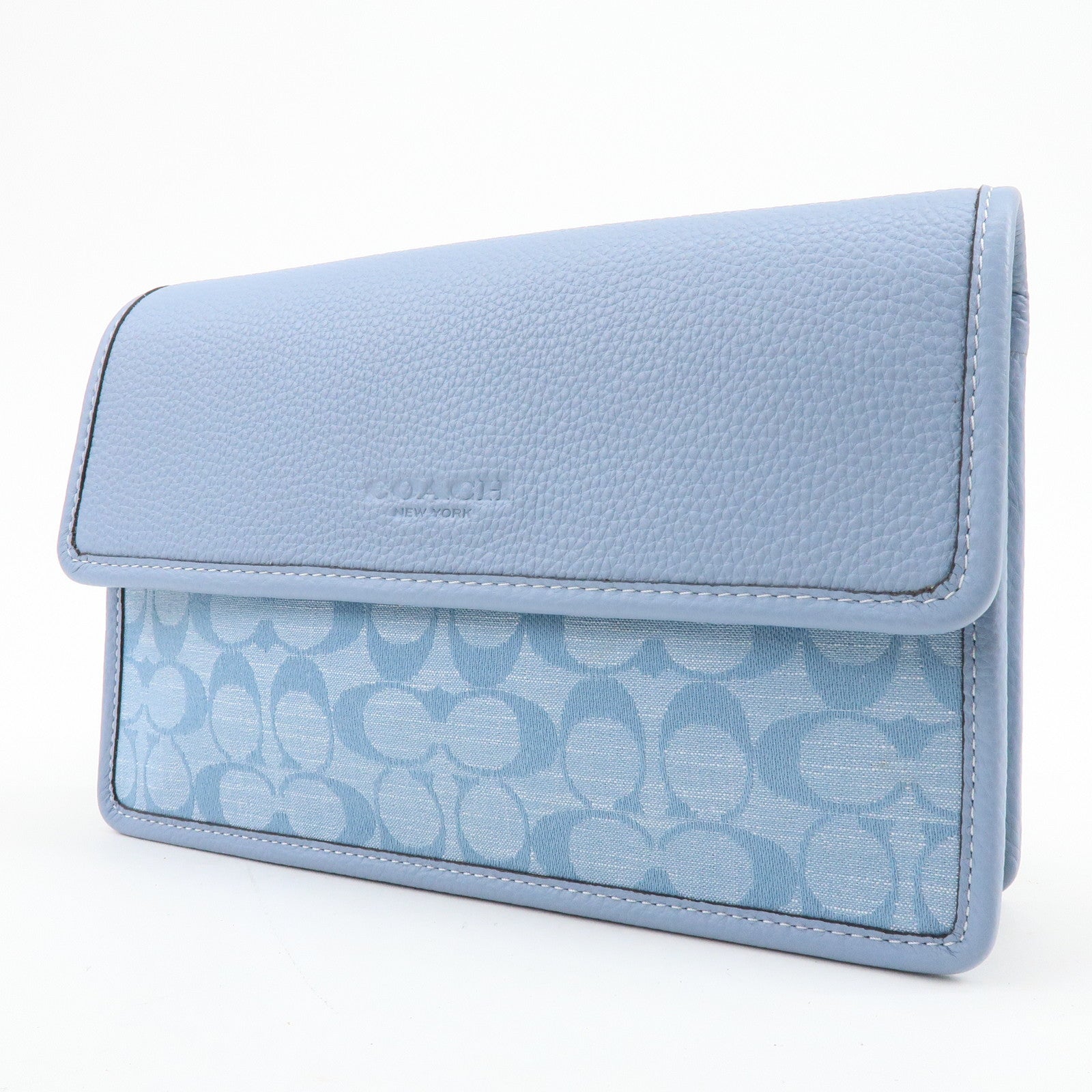 COACH Signature Canvas Leather Shoulder Bag Crossbody Bag Blue