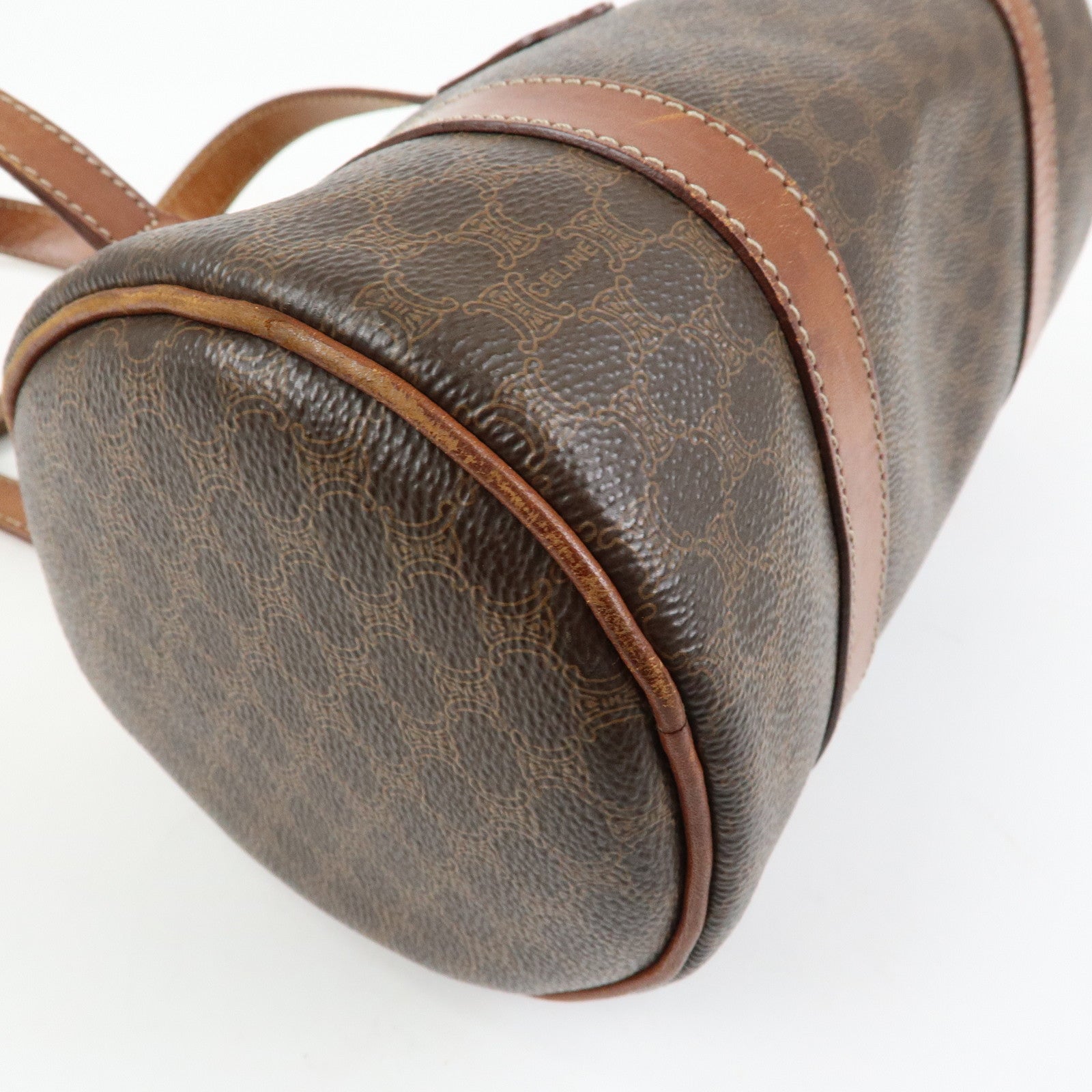 CELINE Macadam PVC Leather Shoulder Bag Hand Bag Brown