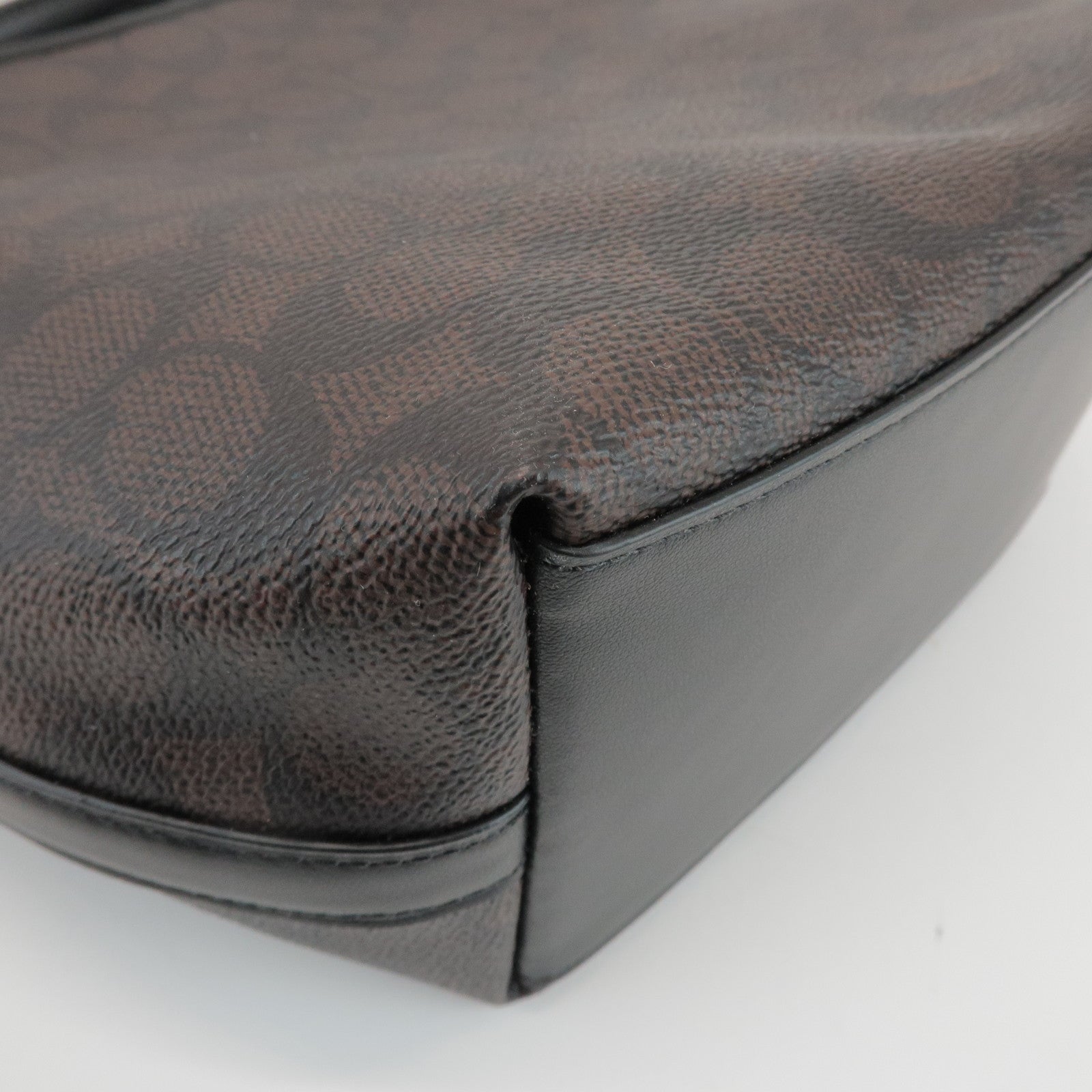 COACH Signature City PVC Leather 2Way Shoulder Bucket Bag Brown