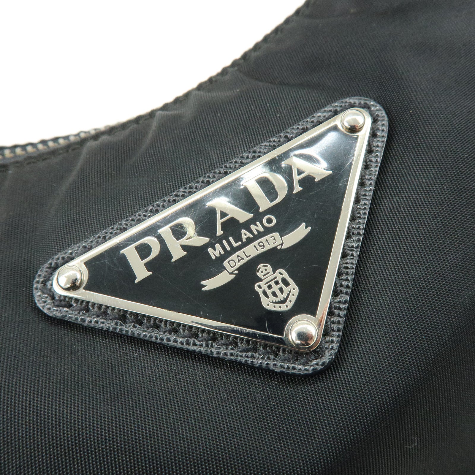 PRADA Triangle Logo Nylon Saffiano Leather Shoulder Bag BR3332