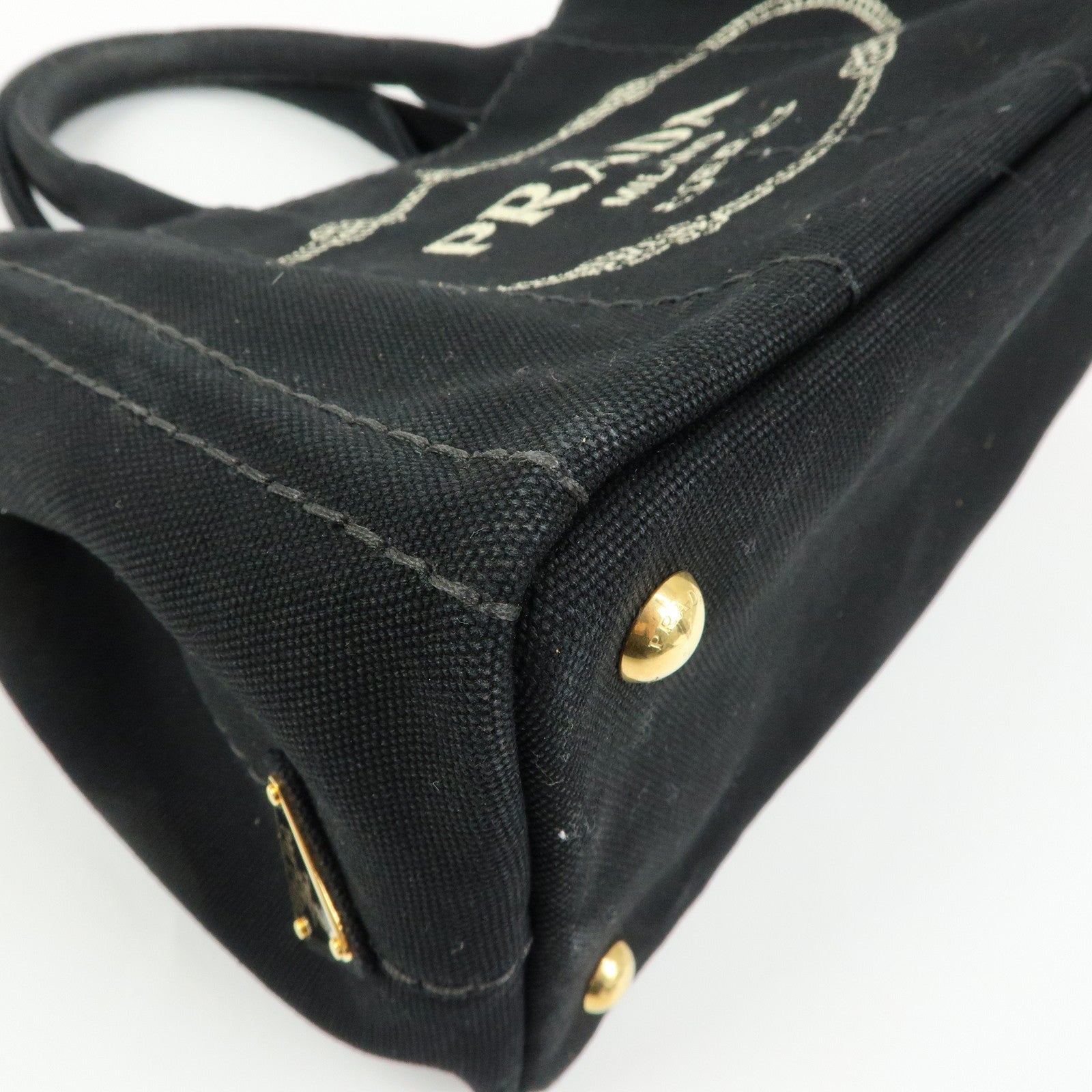 PRADA Triangle Logo Canapa Mini Canvas 2Way Bag Hand Bag 1BG439