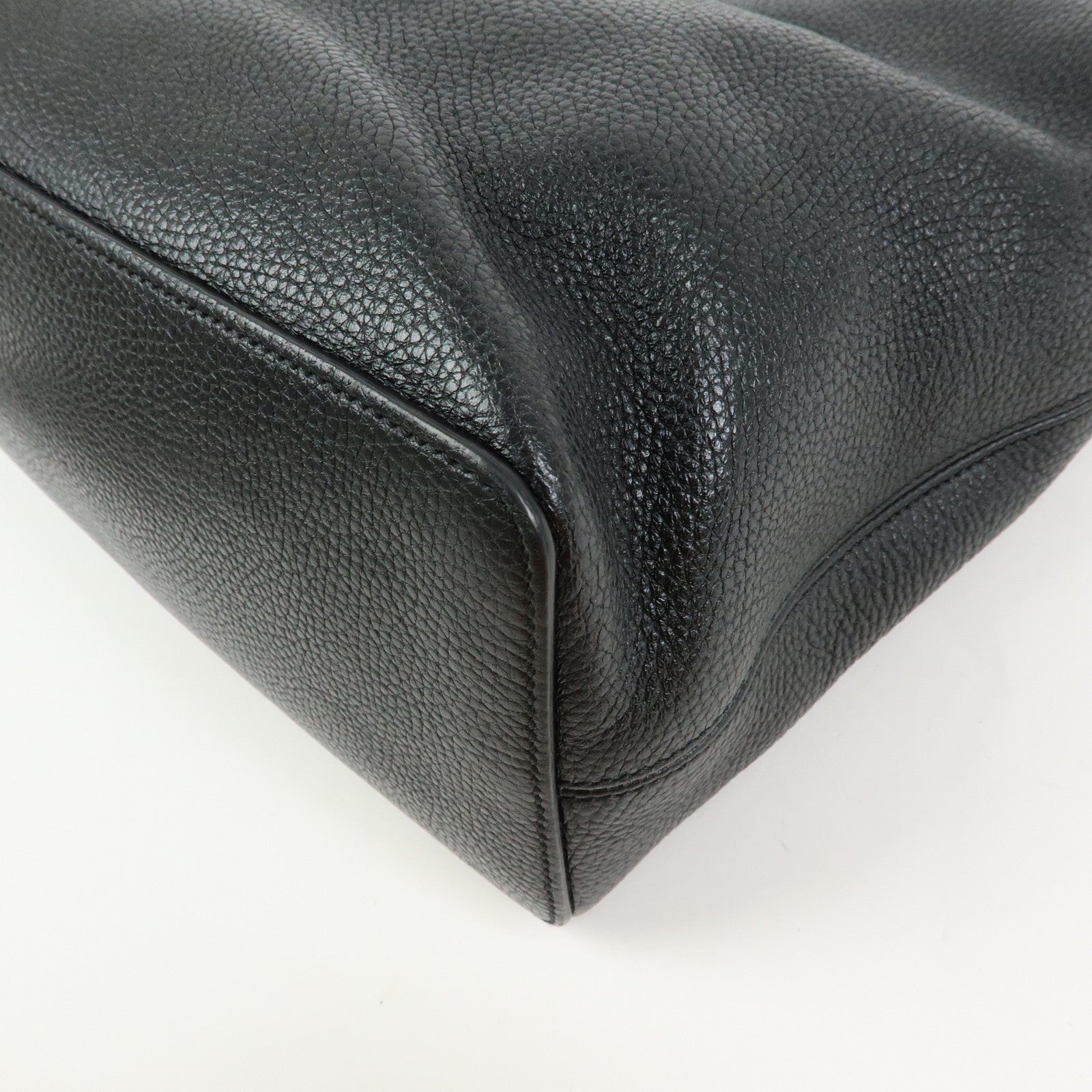 GUCCI Interlocking G Soho Leather 2Way Bag Hand Bag Black 536194