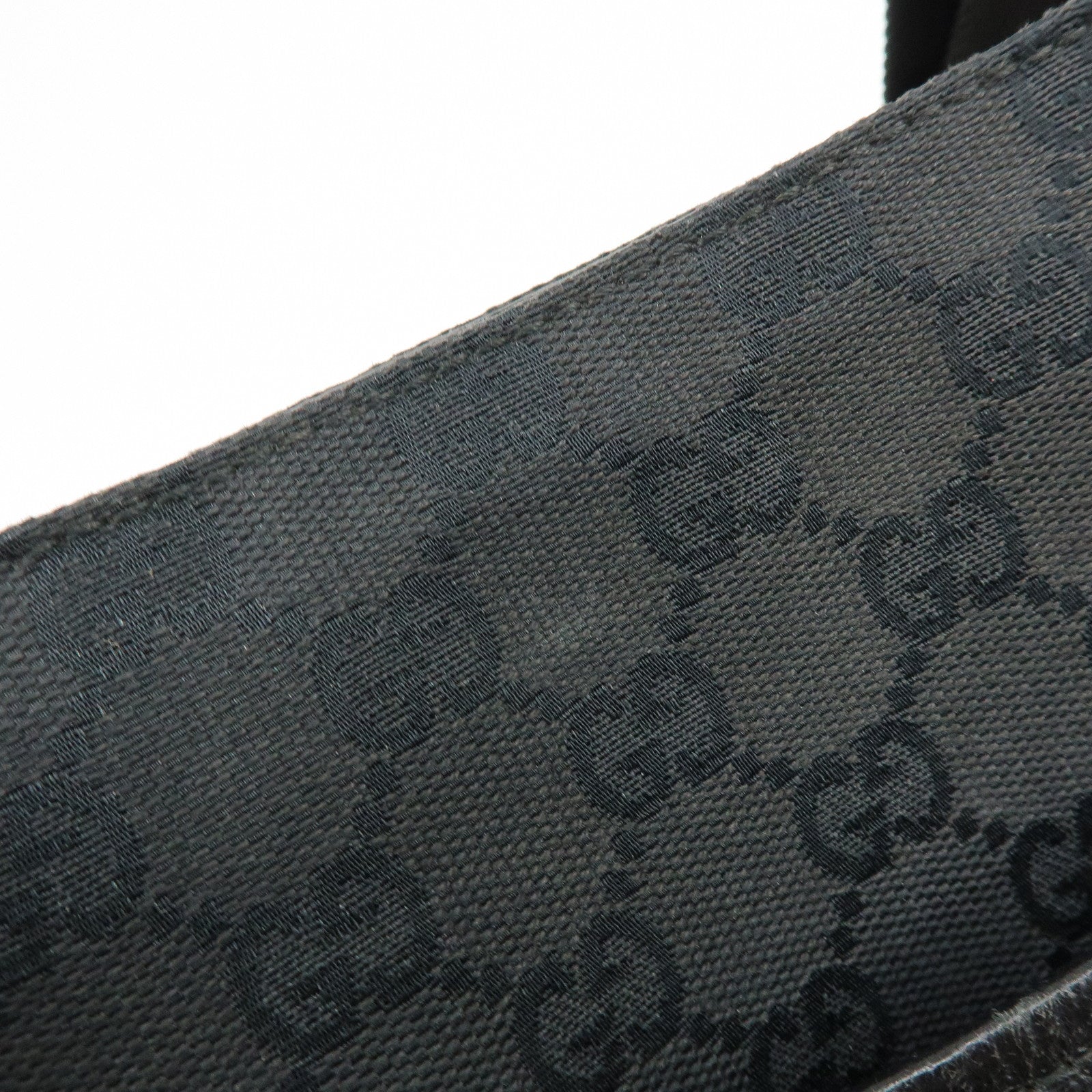 GUCCI GG Canvas Leather Shoulder Crossbody Bag Black 122793