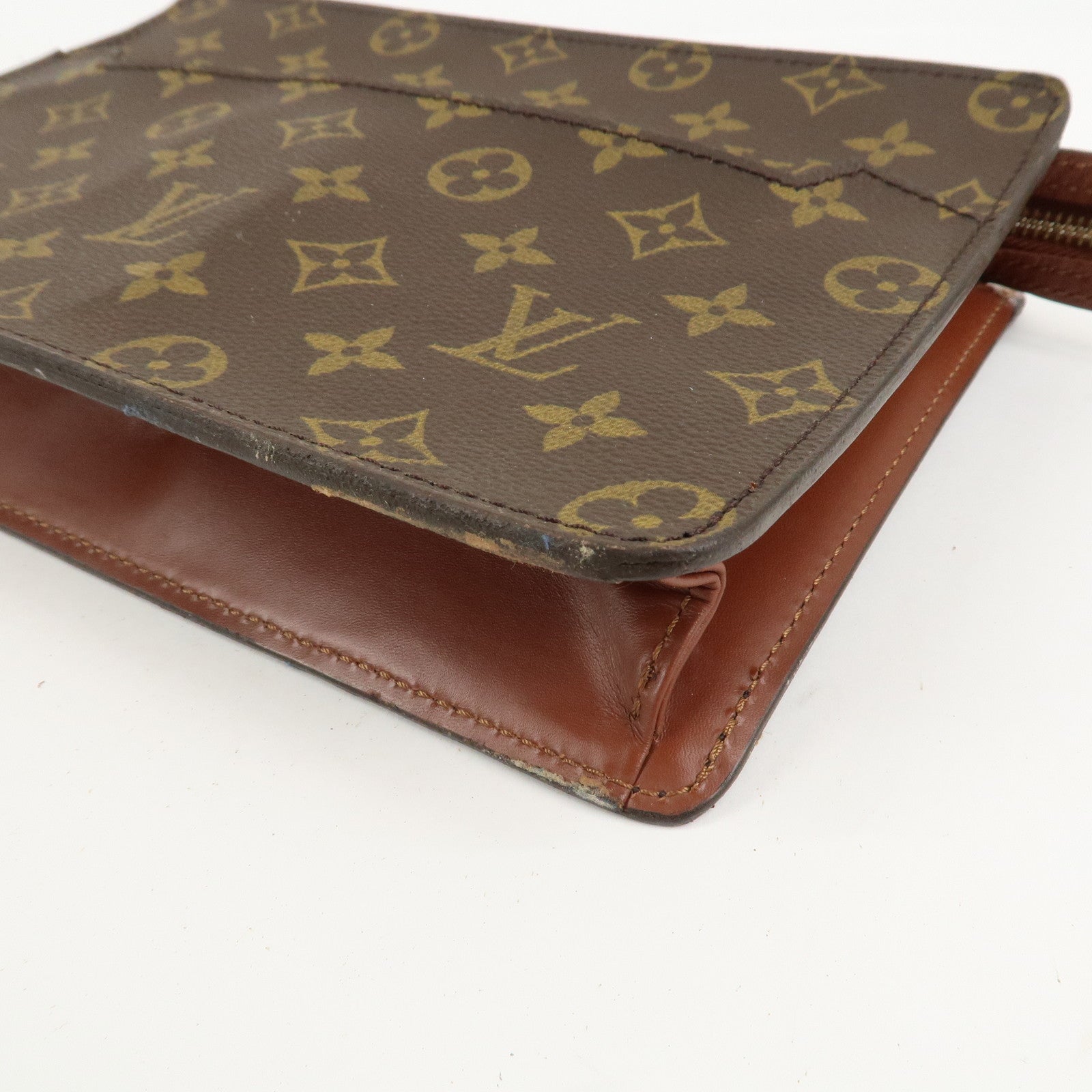 Louis Vuitton Monogram Pochette Homme Clutch Bag Brown M51795