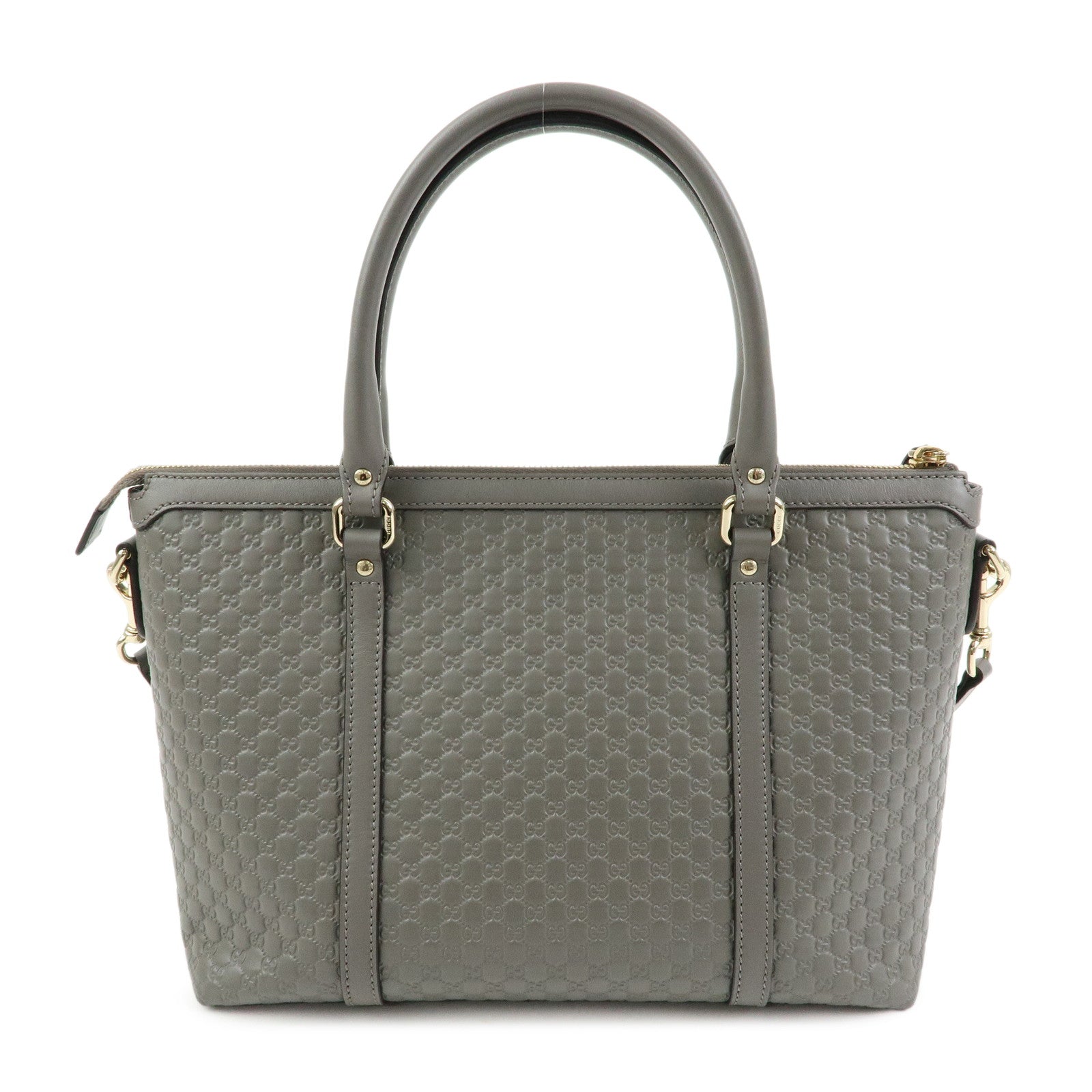 GUCCI Microguccissima Leather 2Way Bag Hand Bag Grey 449656