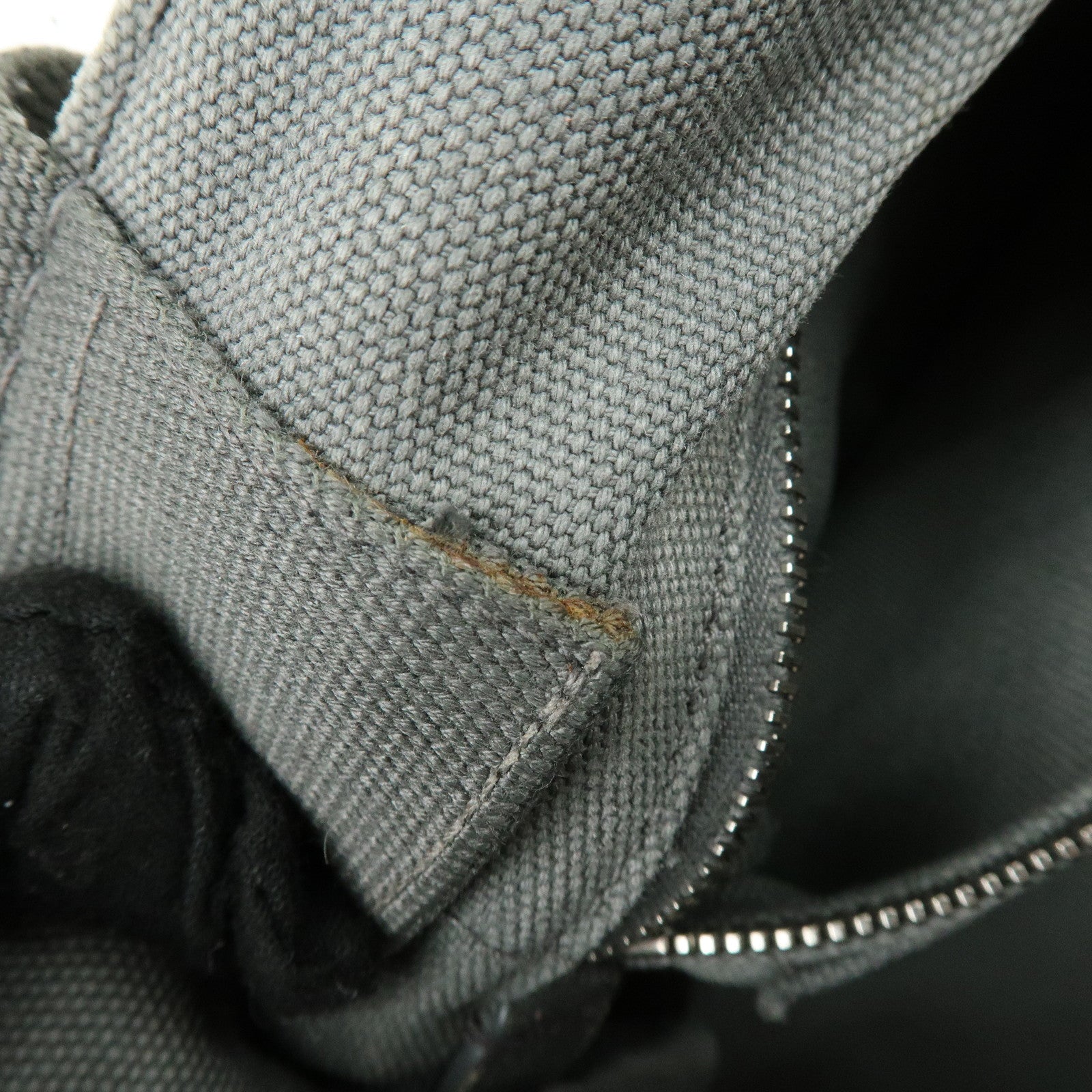 PRADA Canapa Mini Canvas 2Way Bag Hand Shoulder Bag Gray 1BG439