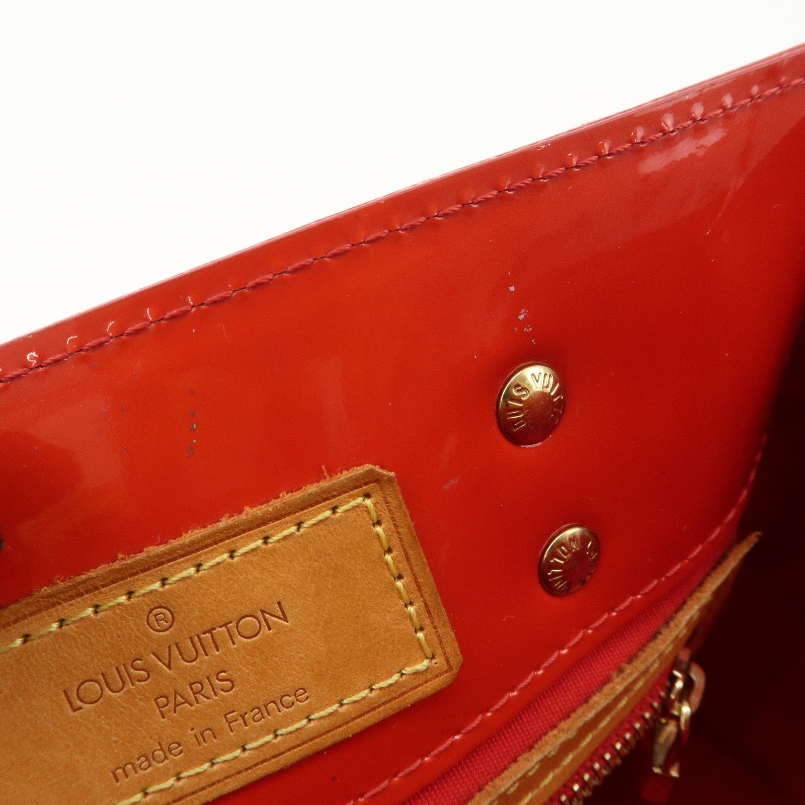 Louis Vuitton Monogram Vernis Lead PM Hand Bag Rouge M91088