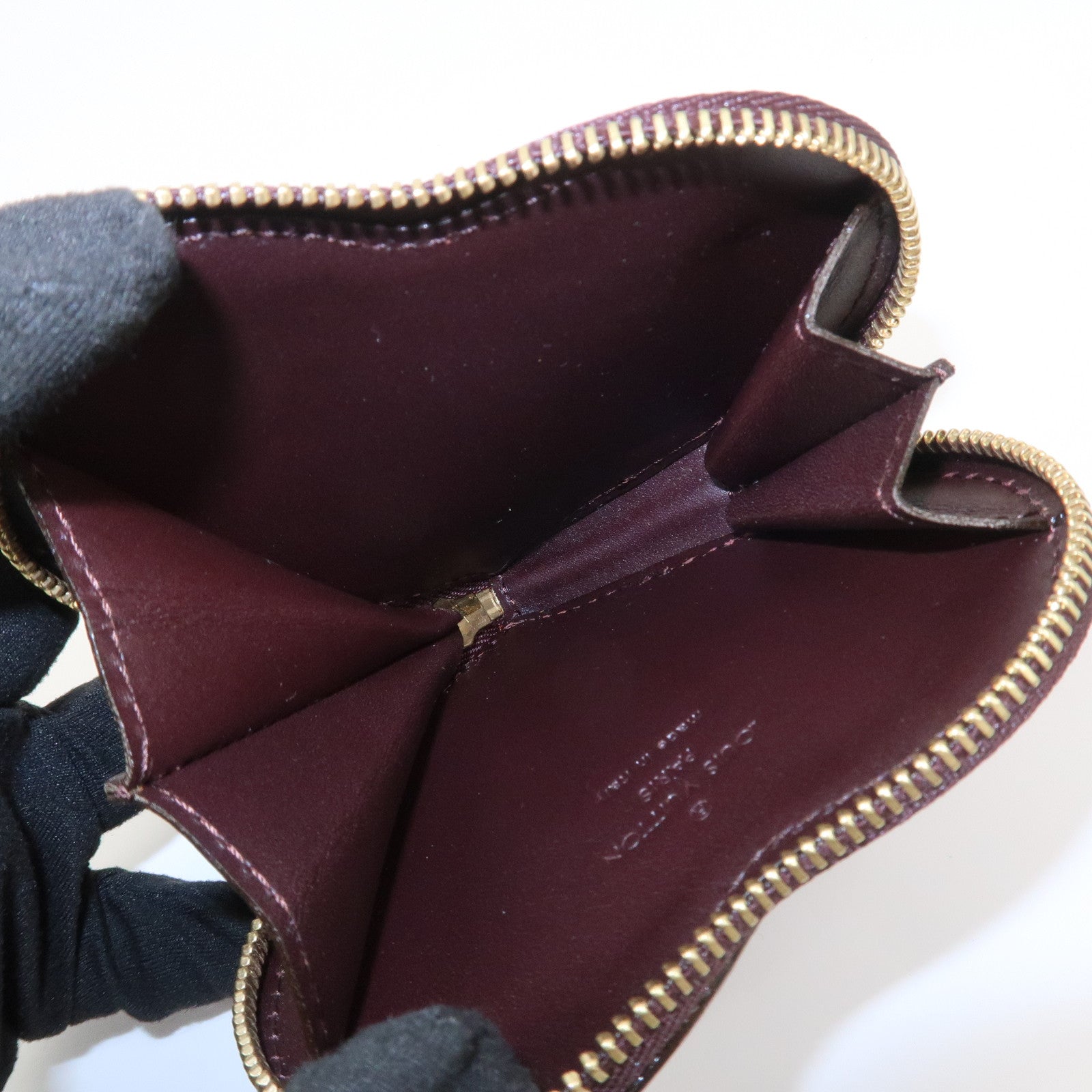 Louis Vuitton Monogram Vernis Porte Monnaie Coeur Amarante M93561
