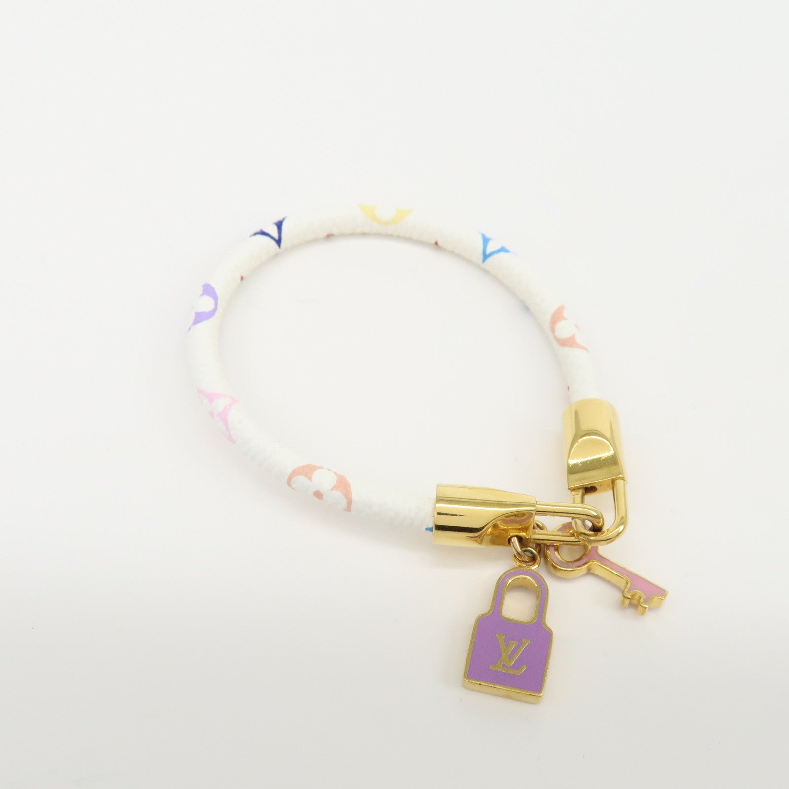 Louis Vuitton Lockit Monogram Multicolor Canvas Bracelet M6604F