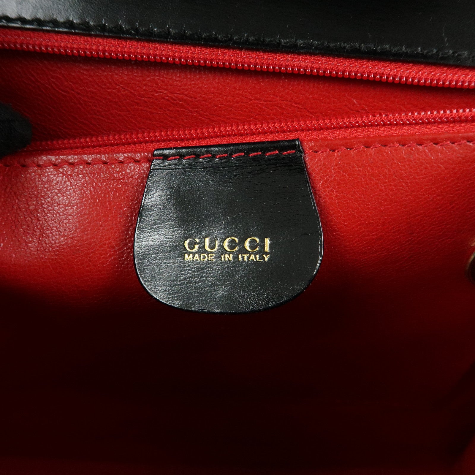 GUCCI Lady Lock Calf Leather 2Way Hand Bag Black