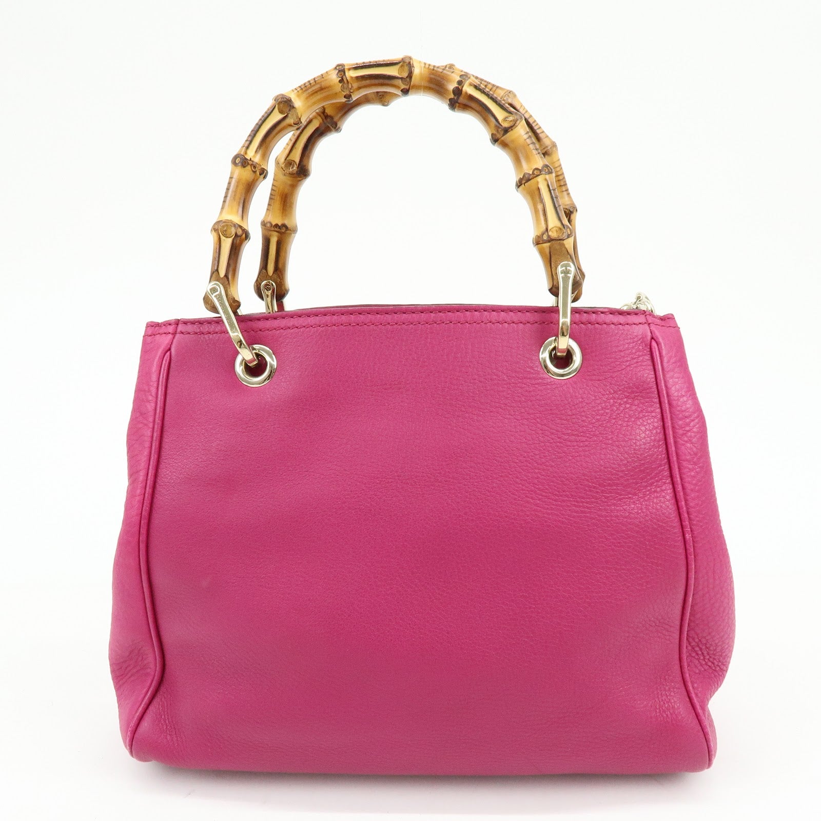 GUCCI Bamboo Leather 2Way Bag Hand Bag Shoulder Bag Pink 336032