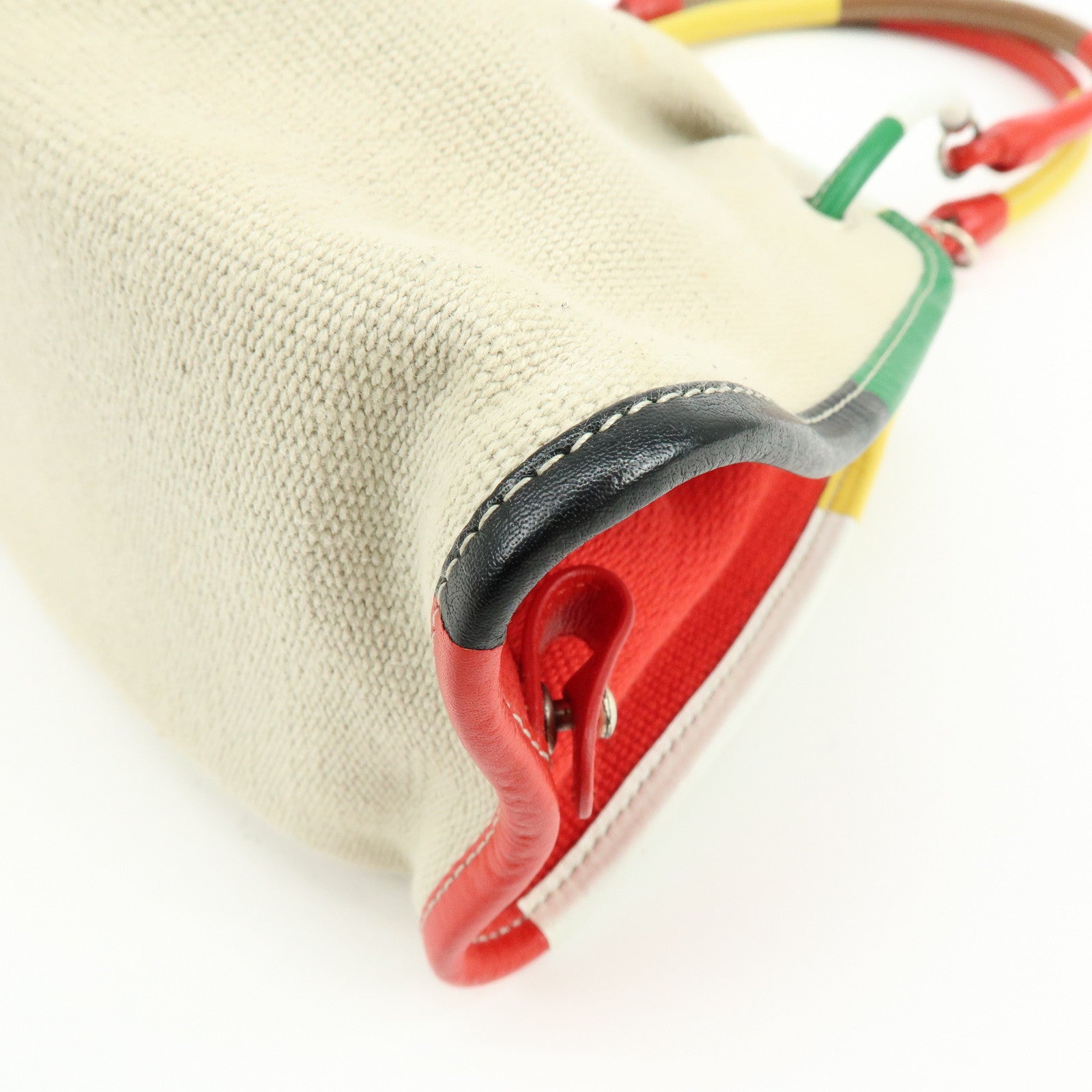 BOTTEGA VENETA Canvas Leather Shoulder Bag Hand Bag Multicolor