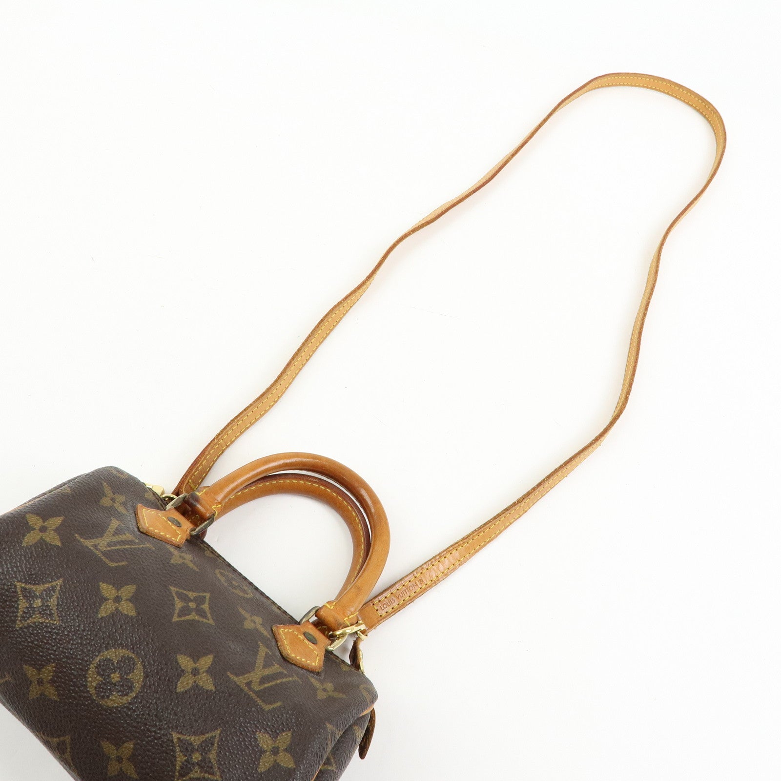 Louis Vuitton Monogram Mini Speedy Hand Bag & Strap Brown M41534