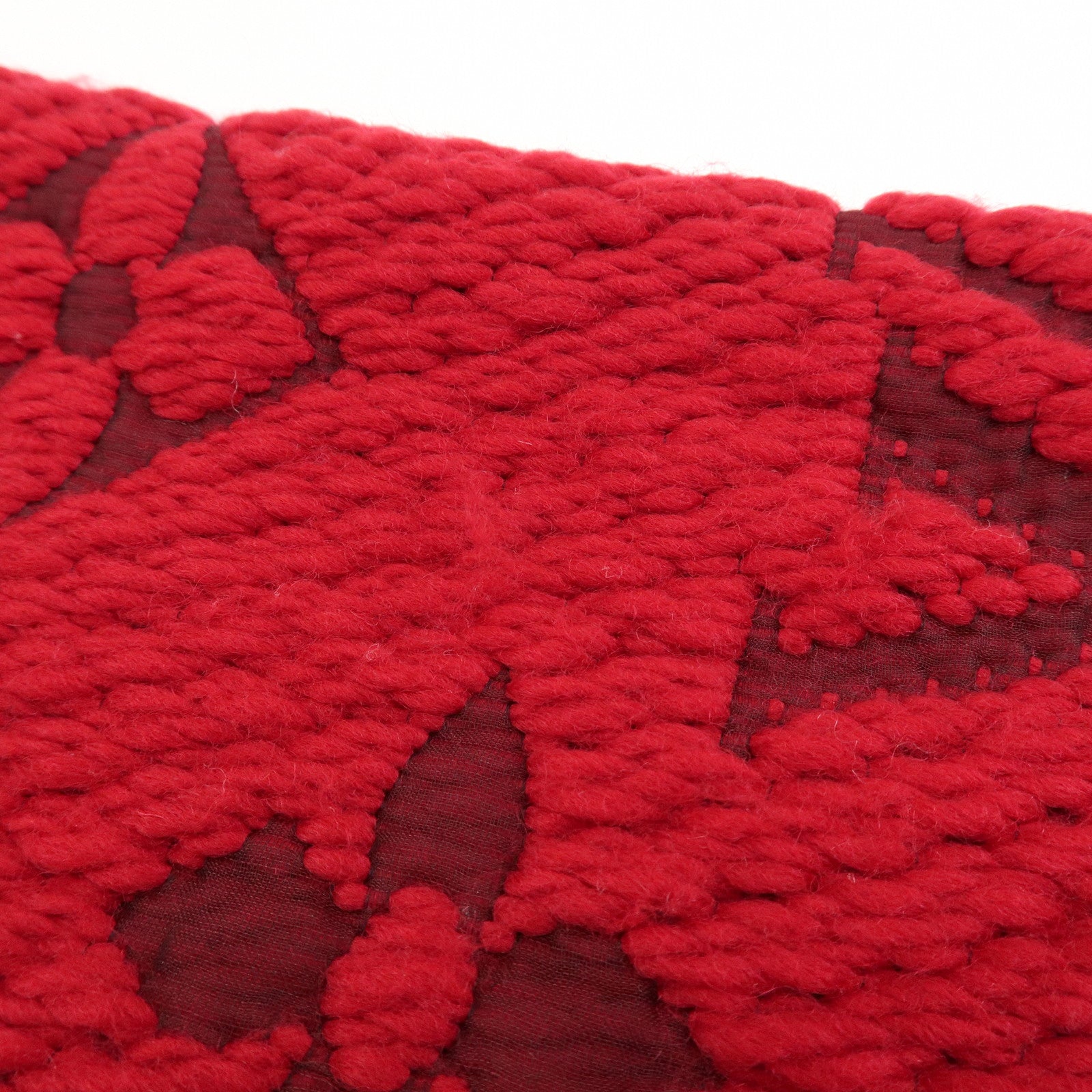 Louis Vuitton Echarpe Logomania Monogram Wool Silk Scarf Ruby Red