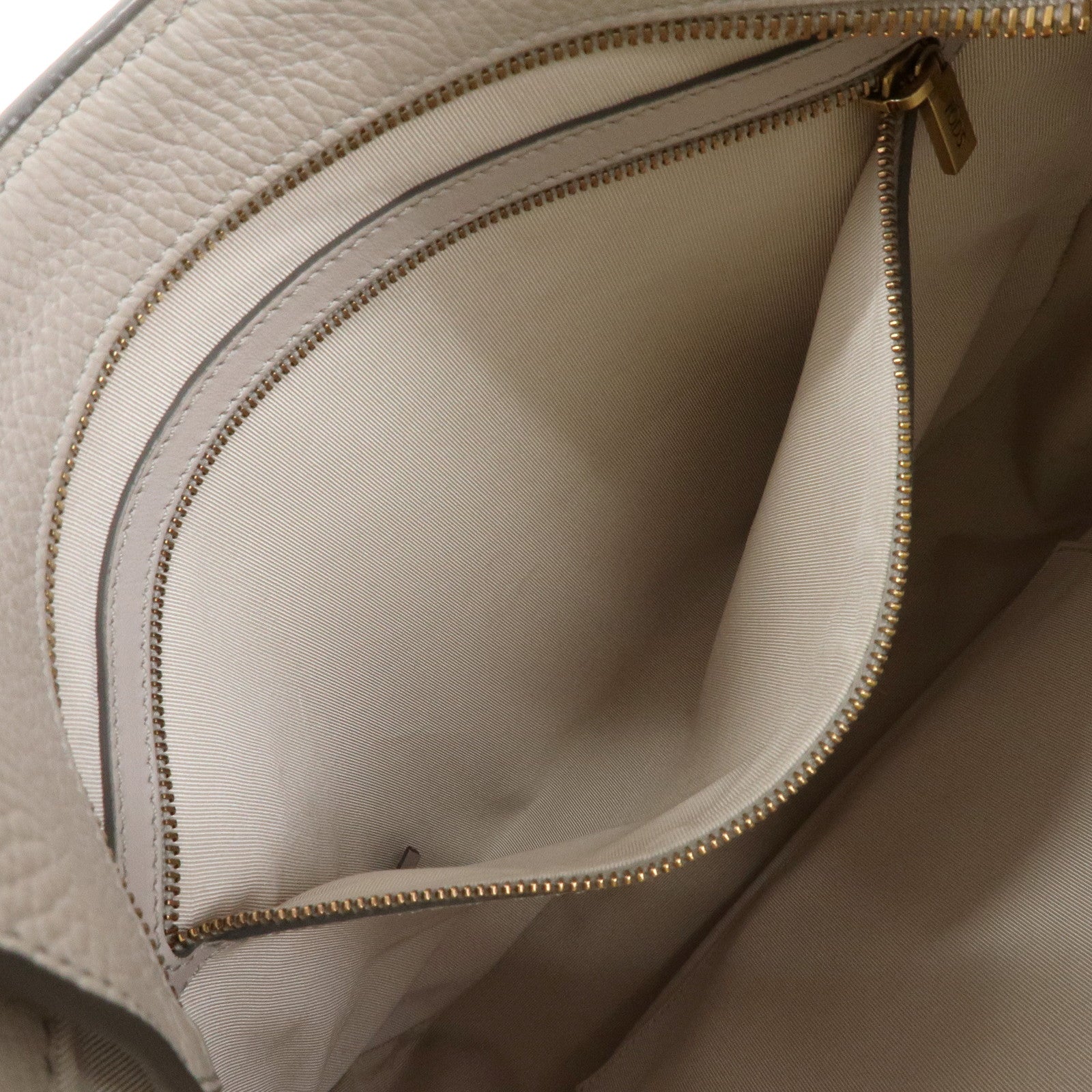 TOD'S OBOE Medium Leather Shoulder Bag Hand Bag Gray