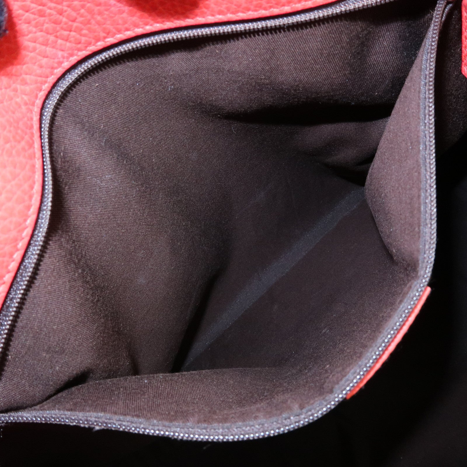 GUCCI Logo Leather Tote Bag Shoulder Bag Hand Bag Red 380118