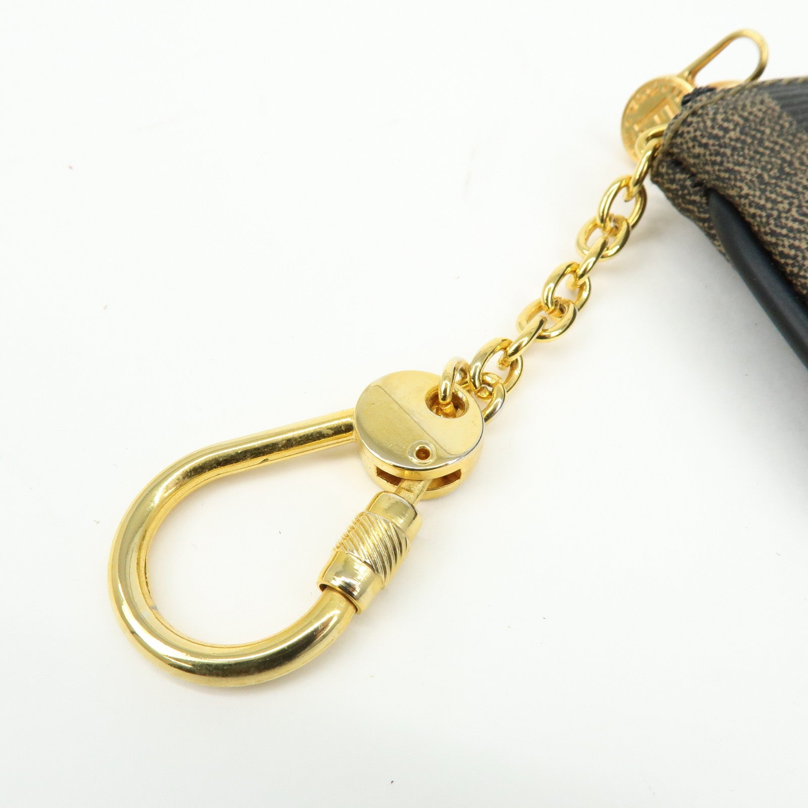 FENDI Pequin PVC Coated Canvas Coin Case Black Beige