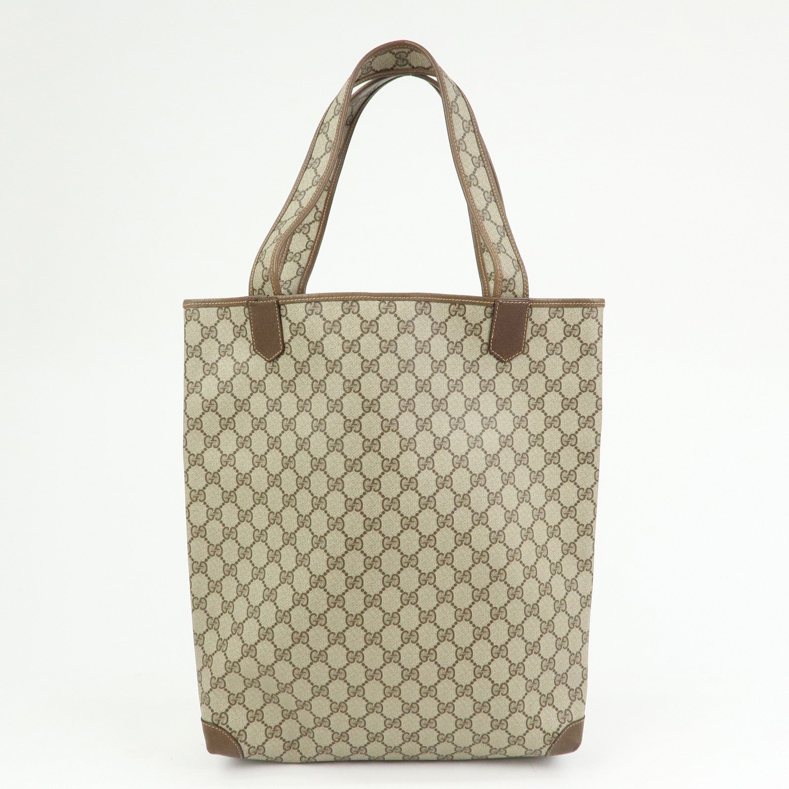 GUCCI GG Supreme Tote Bag Shoulder Bag Brown Beige 002・39・0054