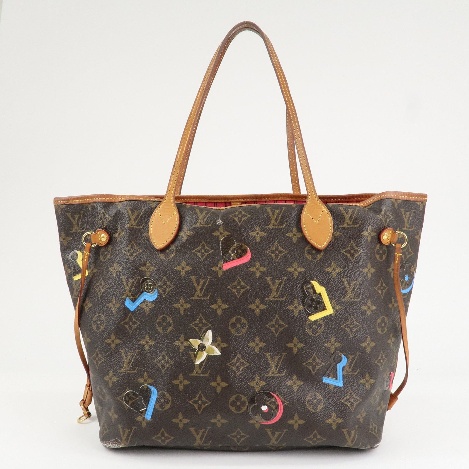 Louis Vuitton Monogram Love Lock Neverfull MM Tote Bag M44364 Used