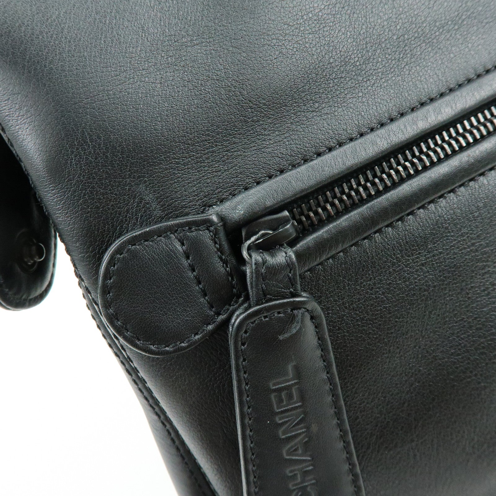 CHANEL COCO Mark Calf Leather Tote Bag Shoulder Bag Black A14305