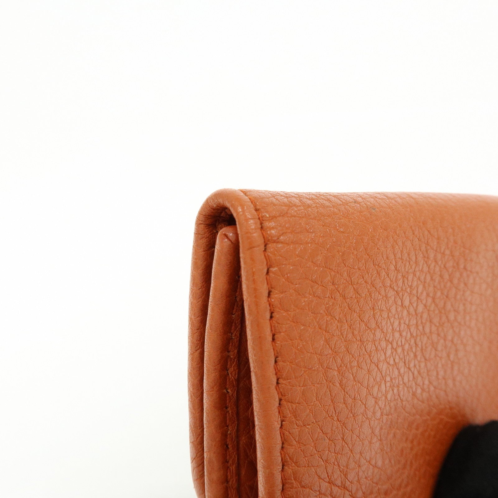 PRADA Leather Key Case Key Chain Key Holder Orange