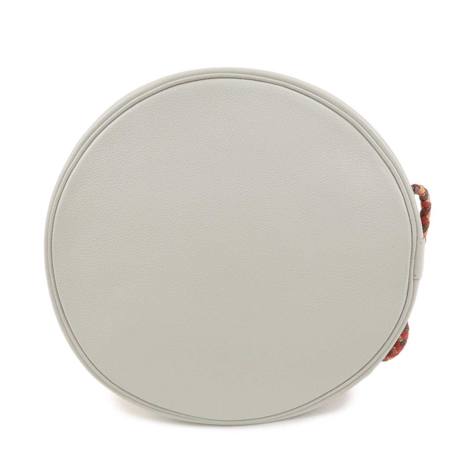 HERMES Soie Cool 22 Silk Leather Shoulder Bag Backpack Orange