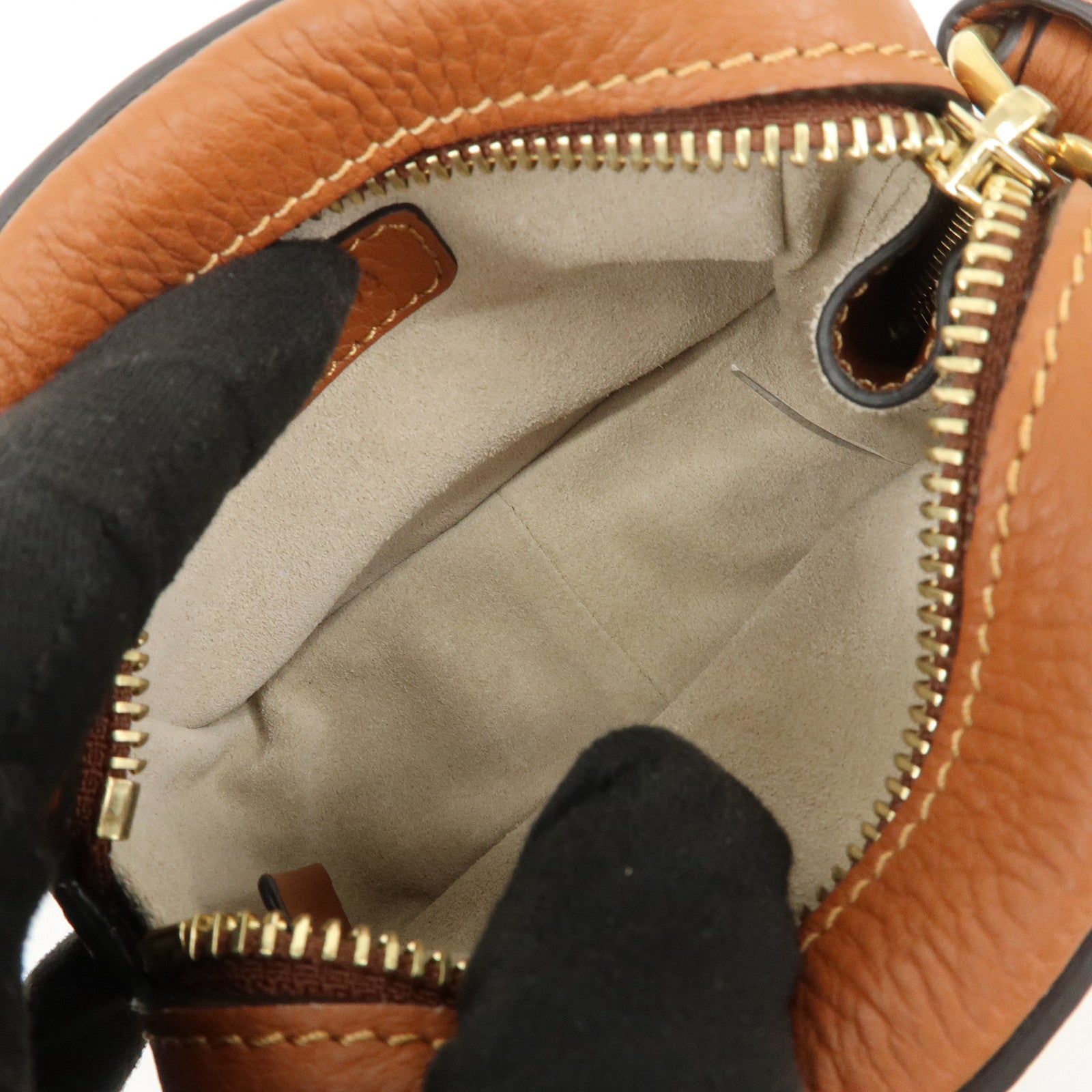 Chloe Marcie Logo Leather Shoulder bag Crossbody Bag Brown