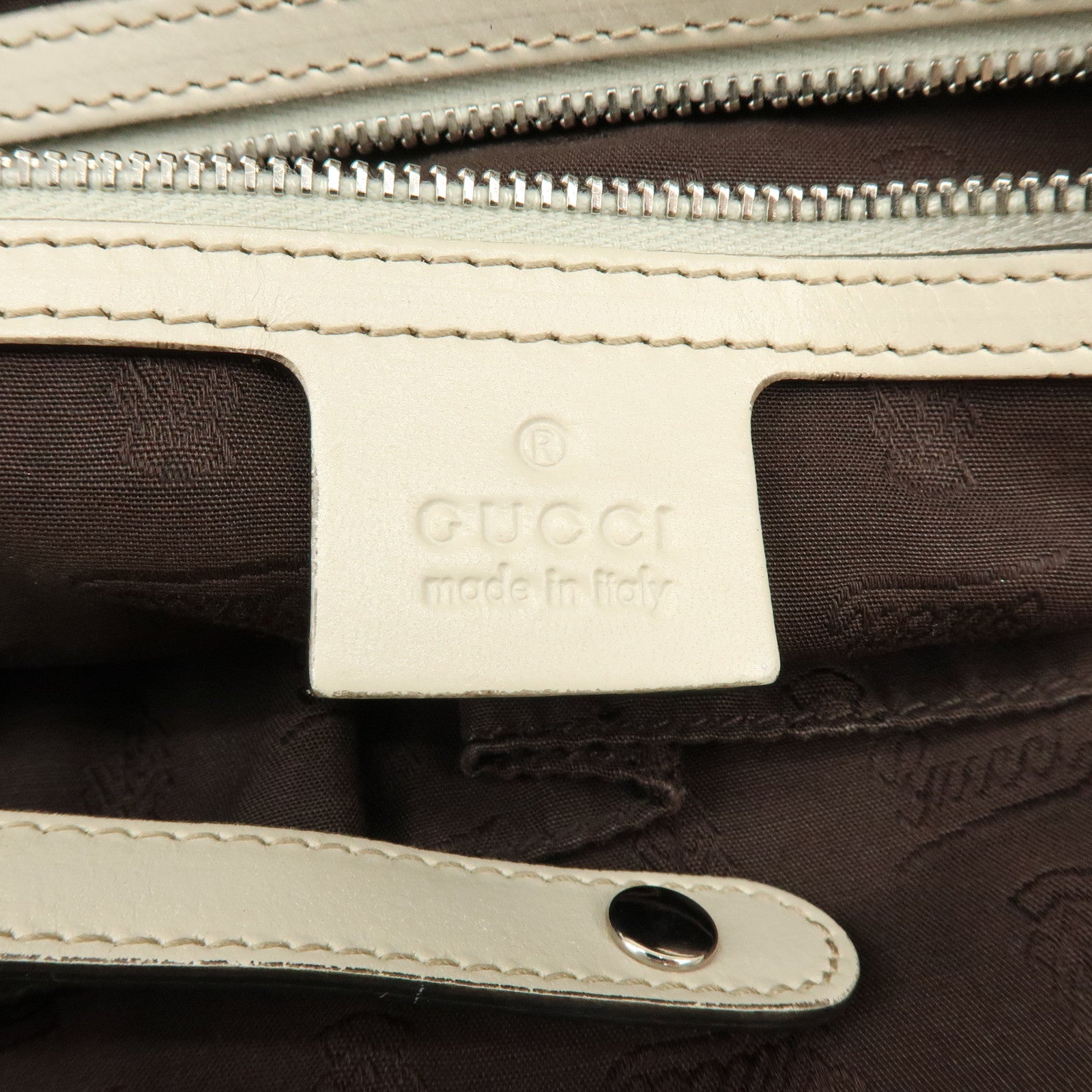 GUCCI Interlocking G GG Twins Canvas Leather Tote Bag Beige 232963