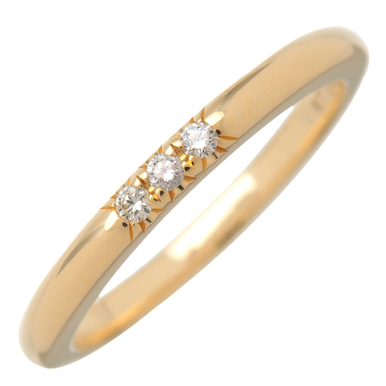 Tiffany & Co Classic Band 3P Diamond Ring K18YG #6.5 Yellow Gold