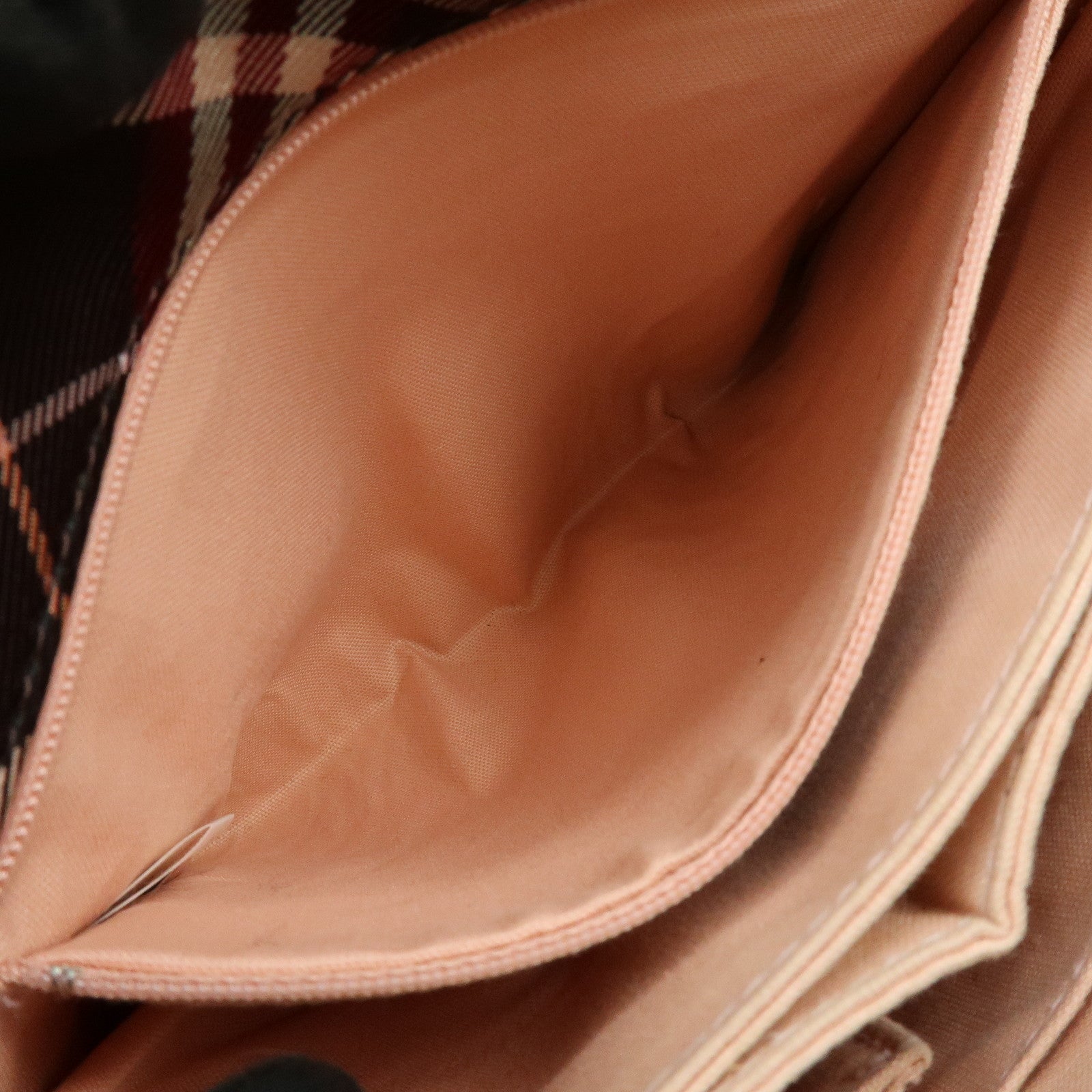 BURBERRY Blue Label Canvas Leather Tote Bag Sholuder Bag Brown Pink